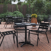Mellie 27.5'' Black Square Metal Indoor-Outdoor Table with Base