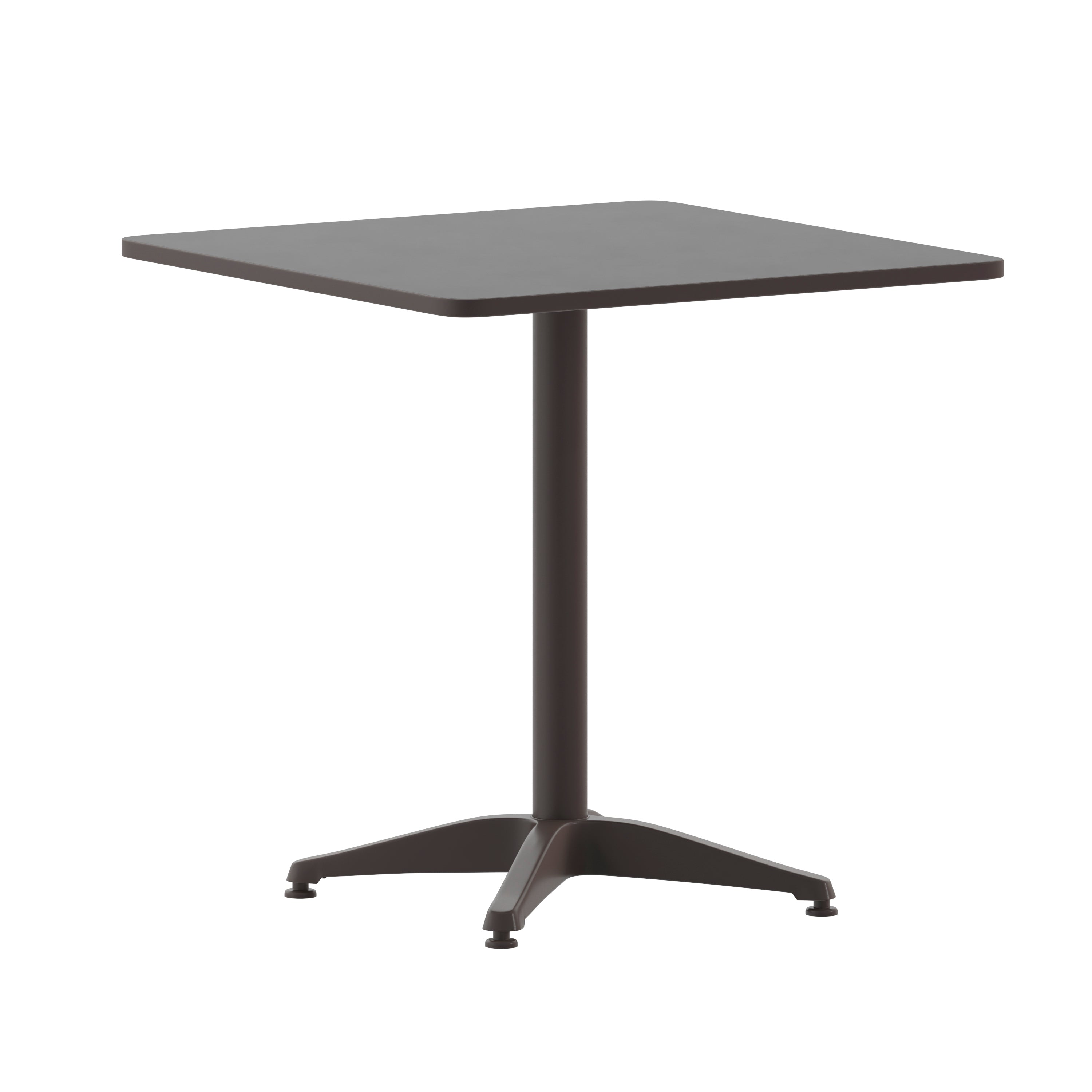 Mellie 27.5'' Bronze Square Metal Indoor-Outdoor Table with Base