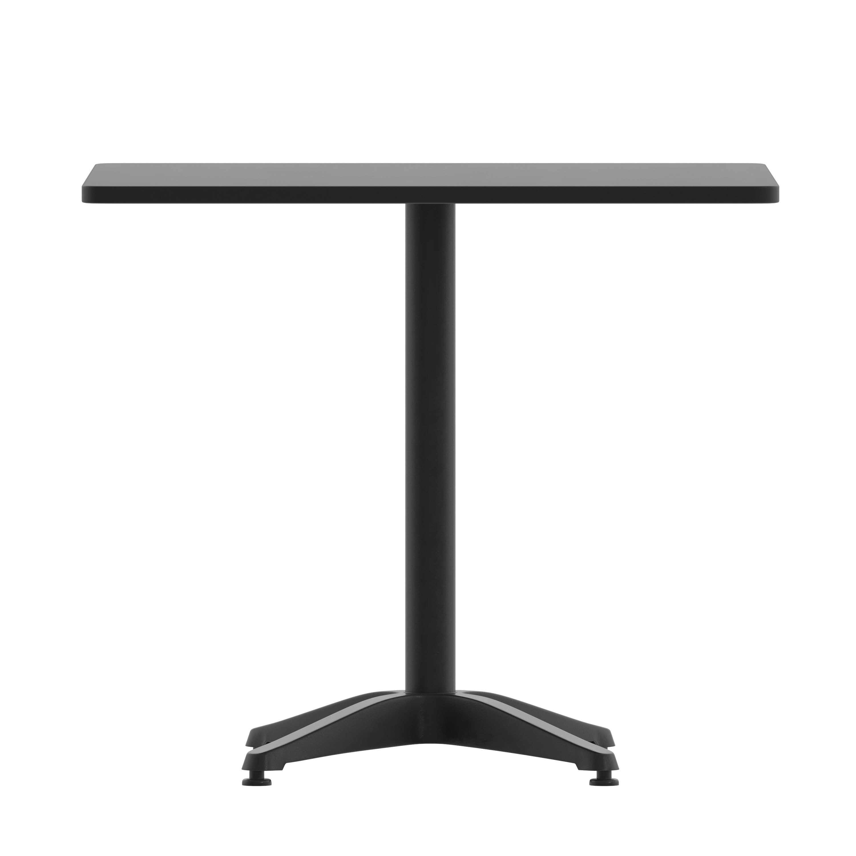 Mellie 31.5'' Black Square Metal Indoor-Outdoor Table with Base