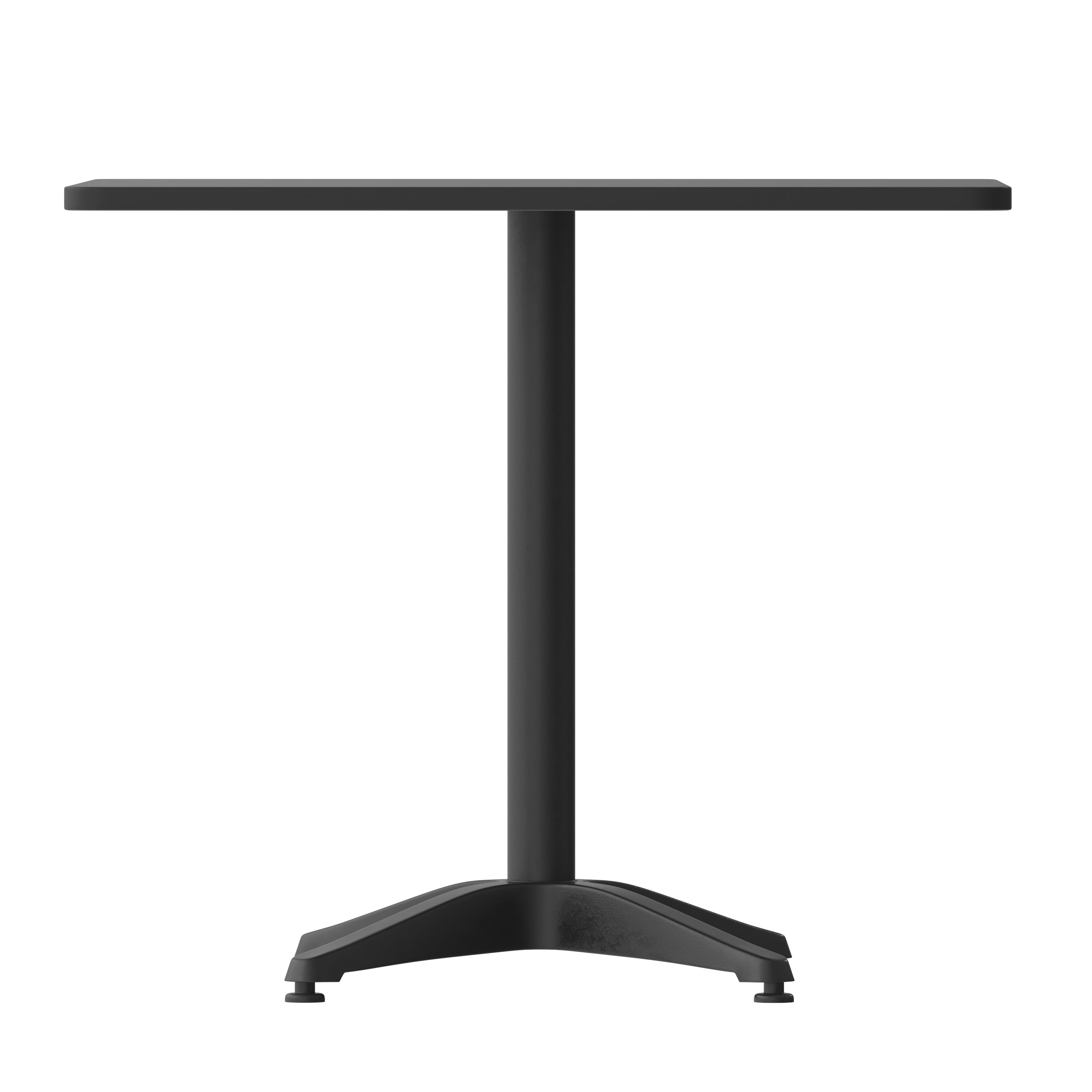Mellie 31.5'' Black Square Metal Indoor-Outdoor Table with Base