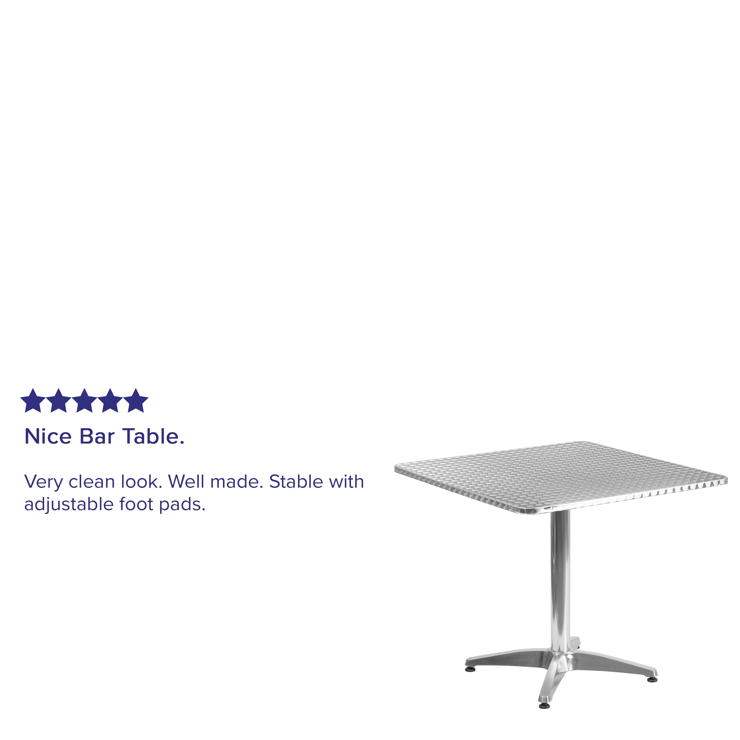 Mellie 31.5'' Square Aluminum Indoor-Outdoor Table with Base