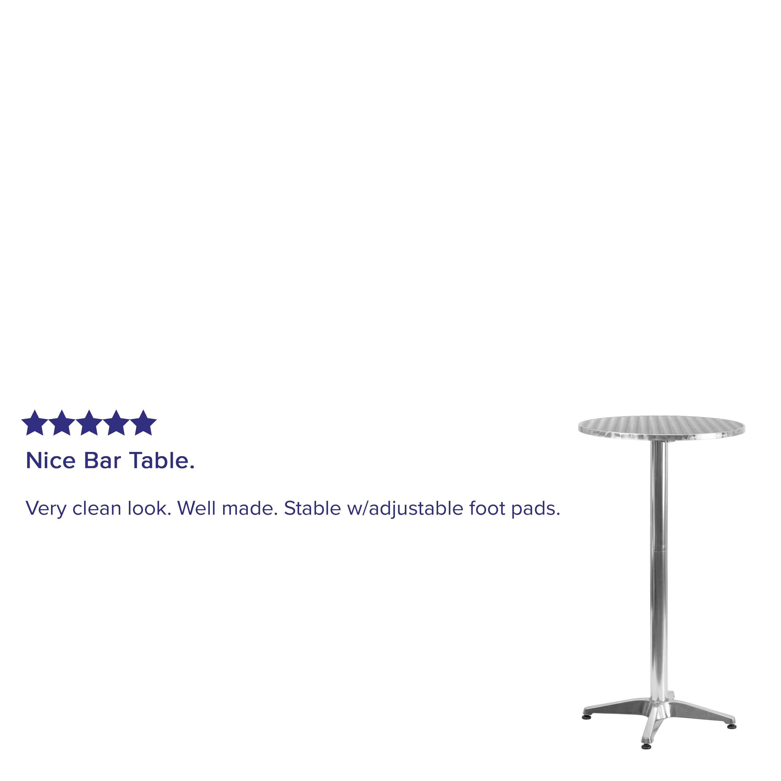 Mellie 23.25" Round Aluminum Indoor-Outdoor Bar Height Table with Flip-Up Table