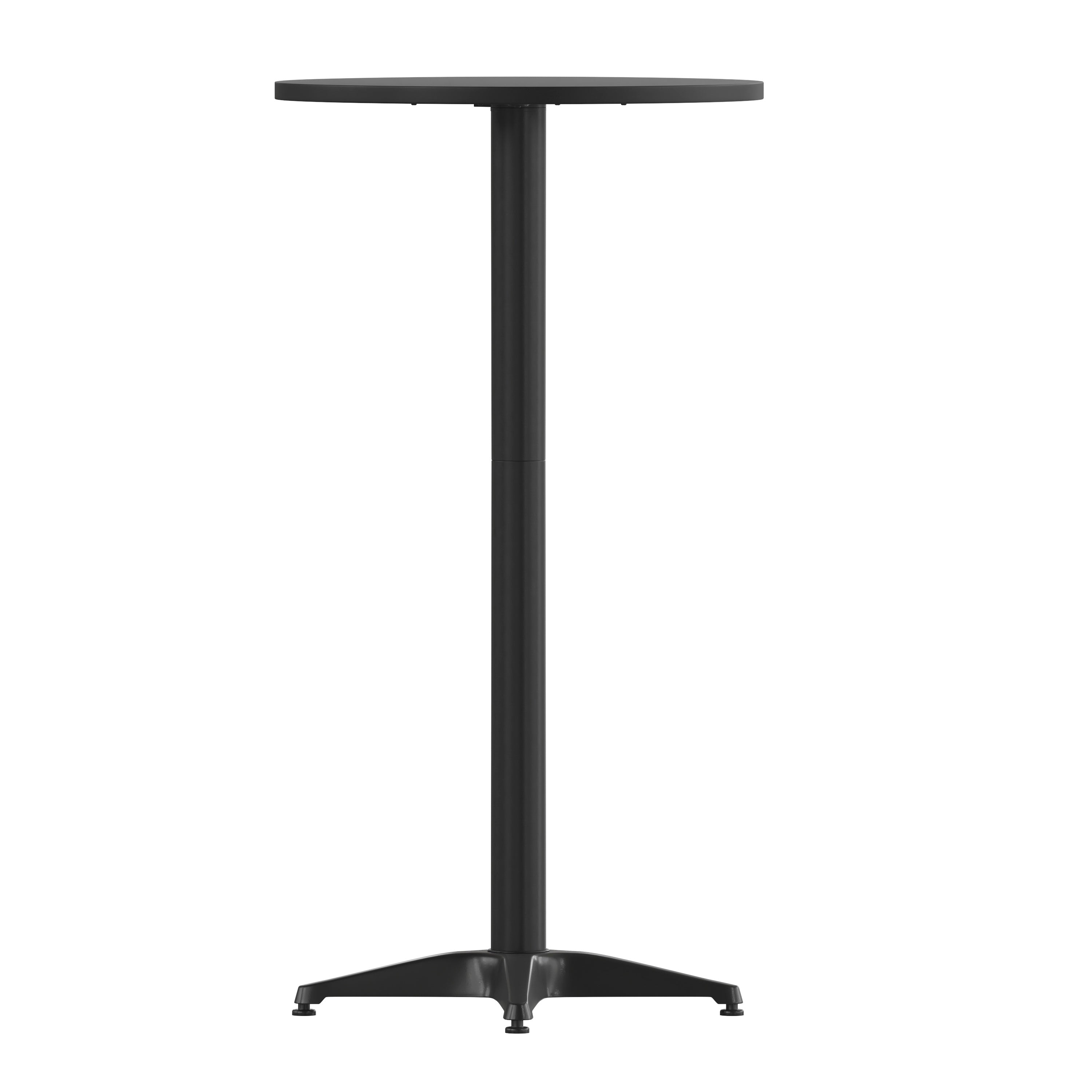 Mellie 23.5" Black Round Metal Indoor-Outdoor Bar Height Table