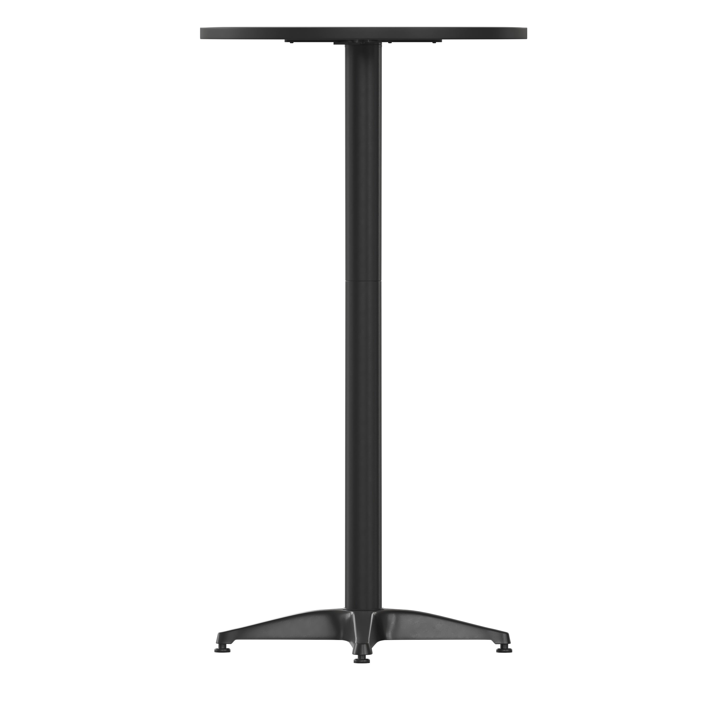 Mellie 23.5" Black Round Metal Indoor-Outdoor Bar Height Table