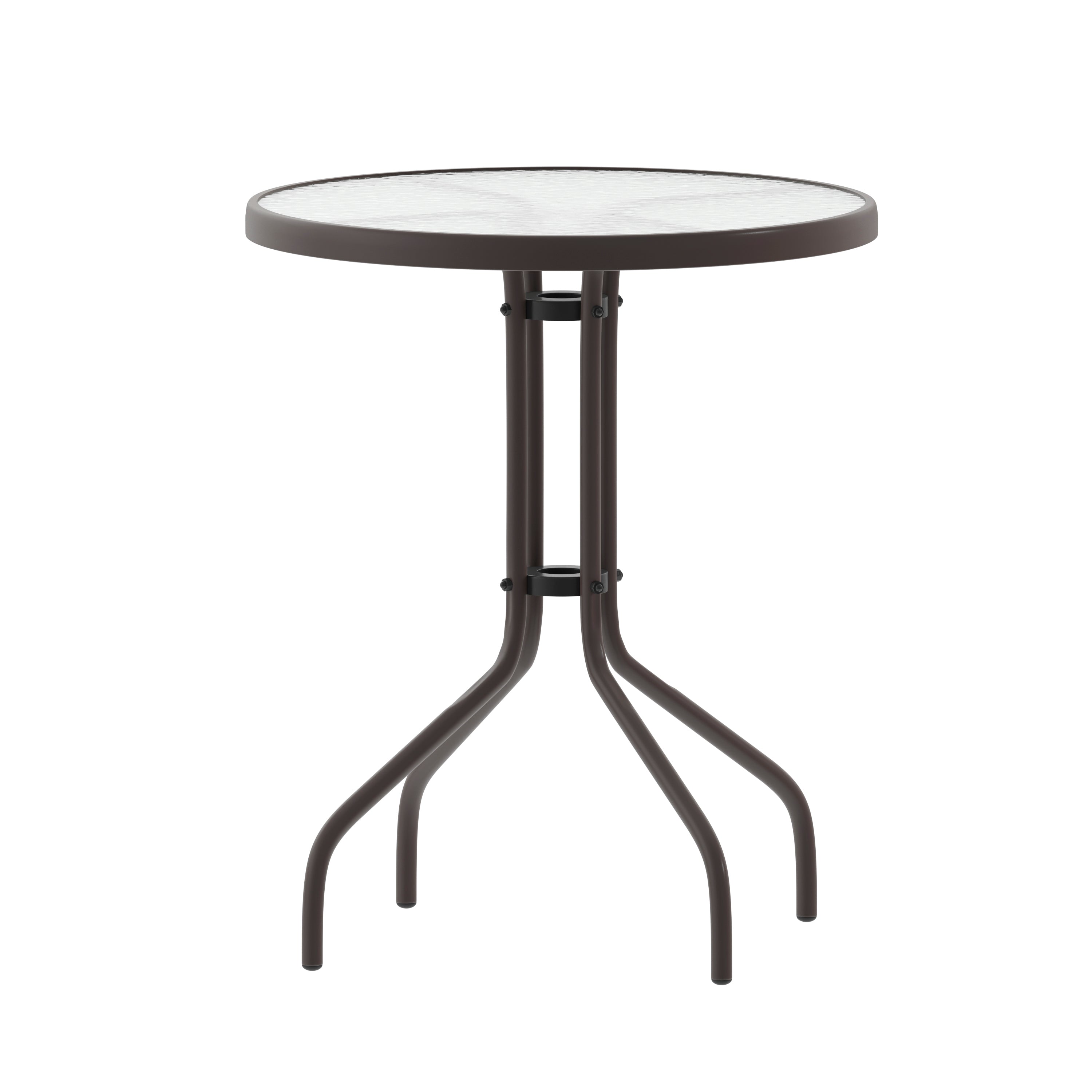 Bellamy 23.75'' Bronze Round Tempered Glass Metal Table