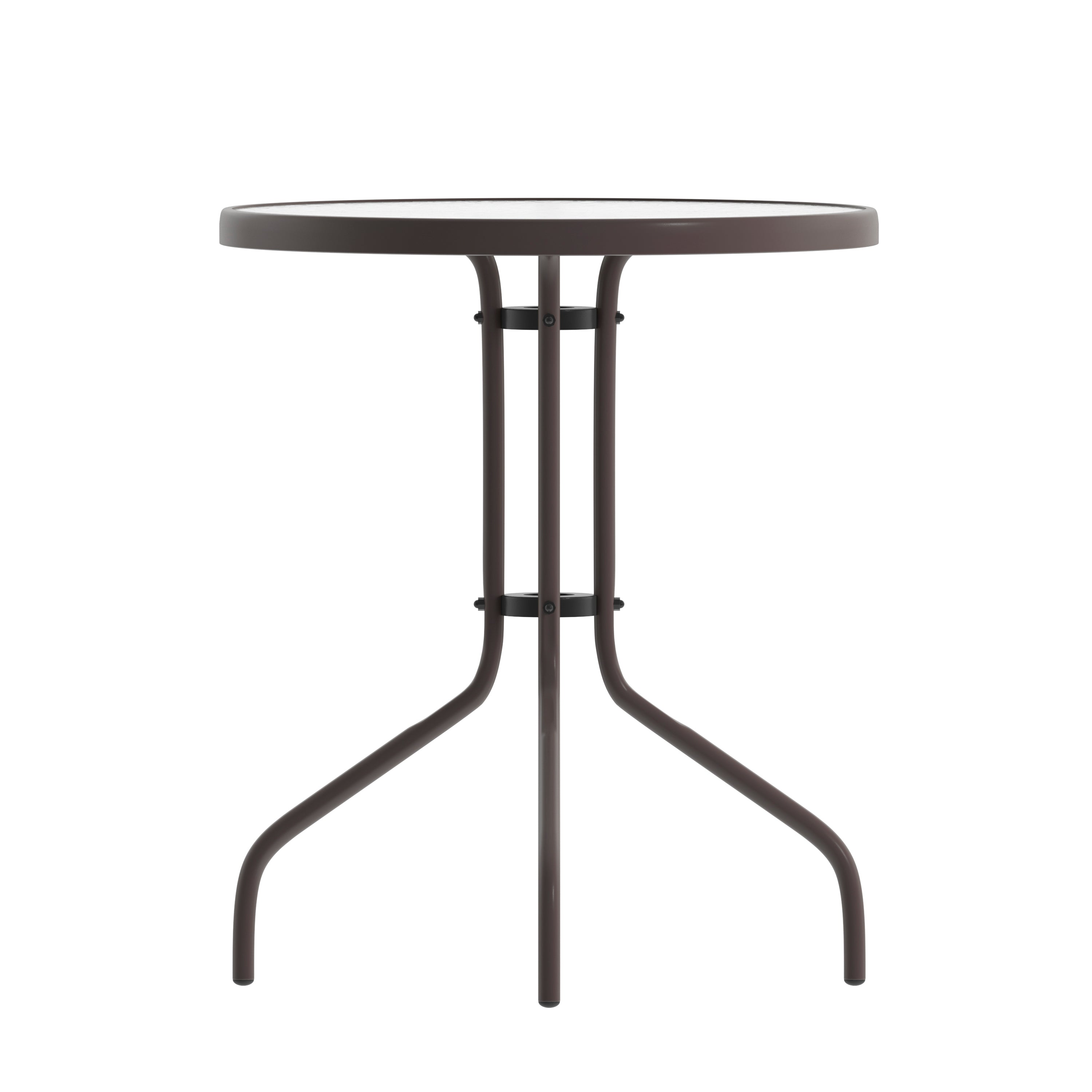 Bellamy 23.75'' Bronze Round Tempered Glass Metal Table
