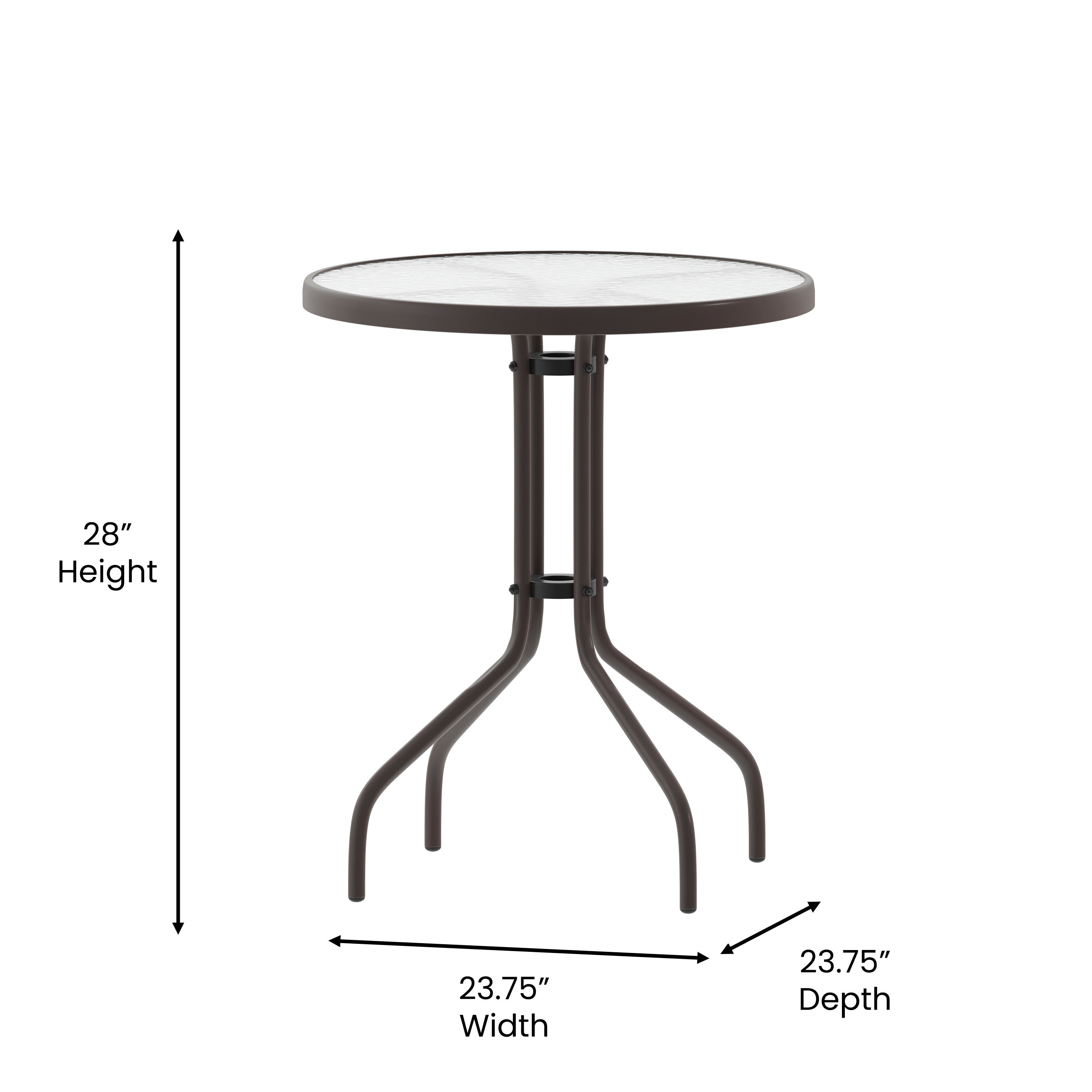 Bellamy 23.75'' Bronze Round Tempered Glass Metal Table