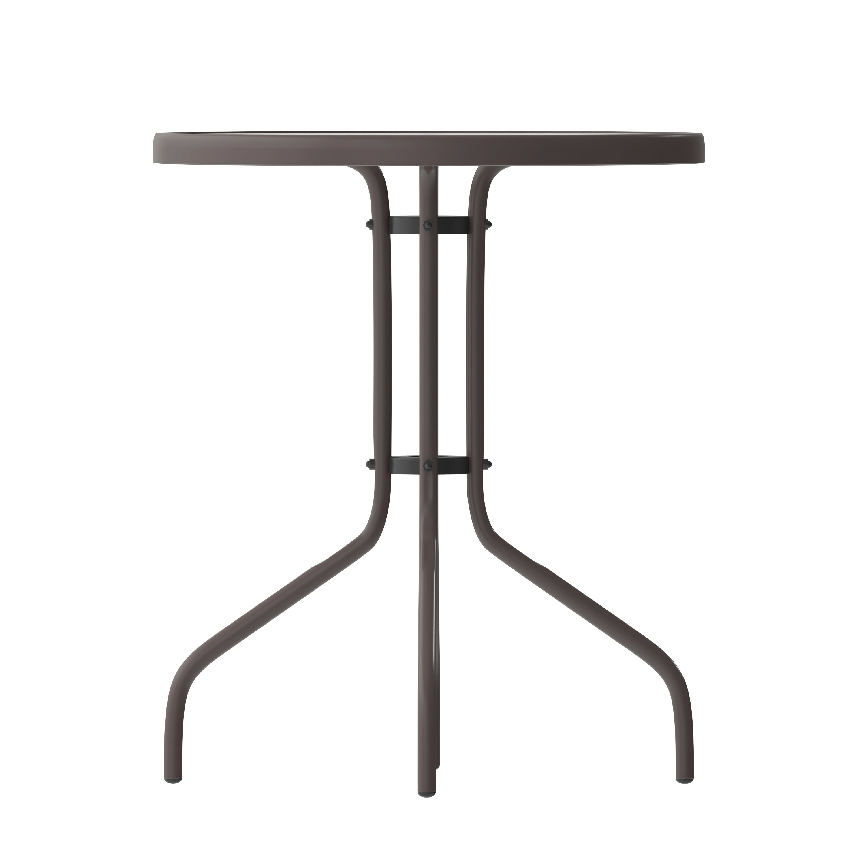 Bellamy 23.75'' Bronze Round Tempered Glass Metal Table