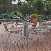 Bellamy 23.75'' Silver Round Tempered Glass Metal Table