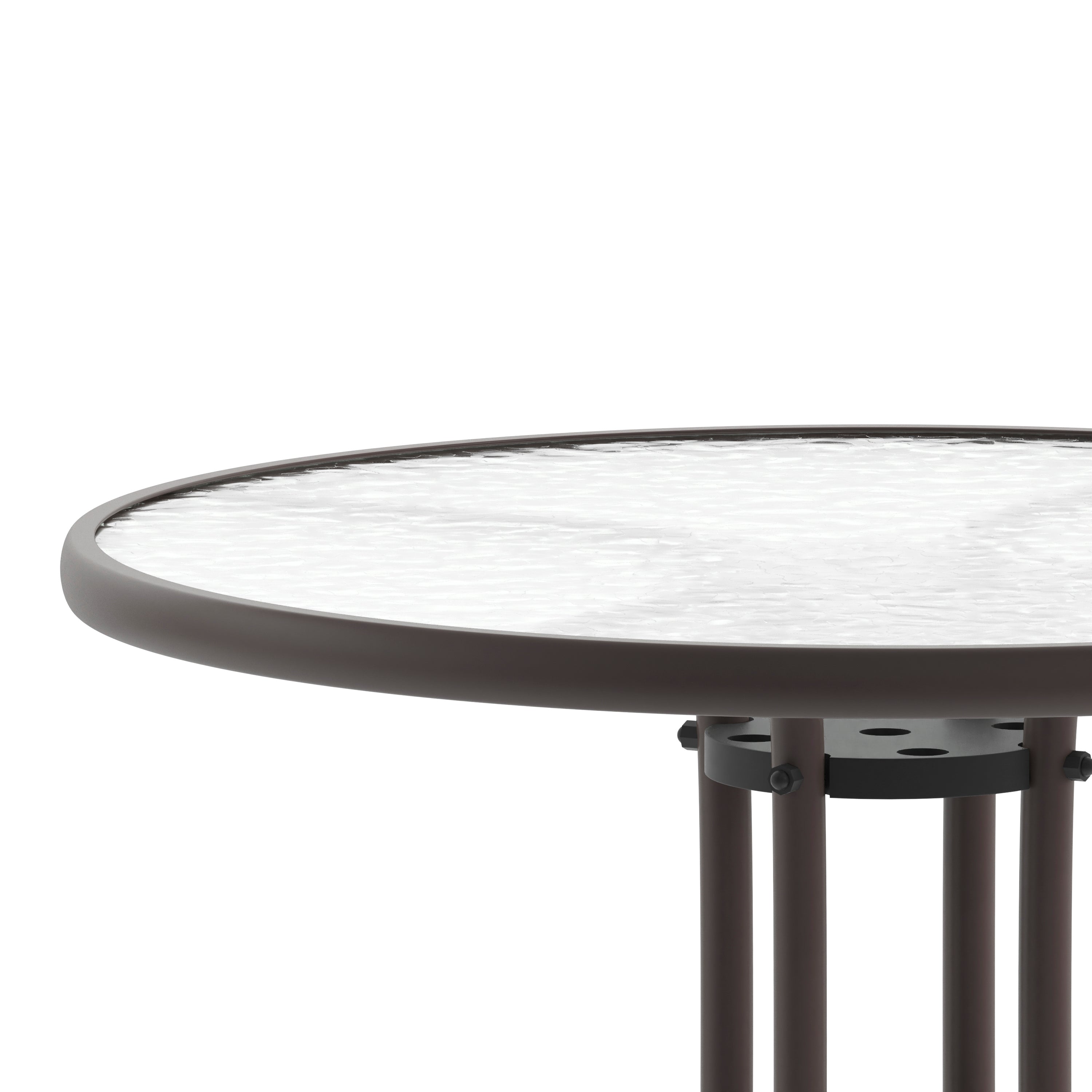 Bellamy 31.5'' Bronze Round Tempered Glass Metal Table