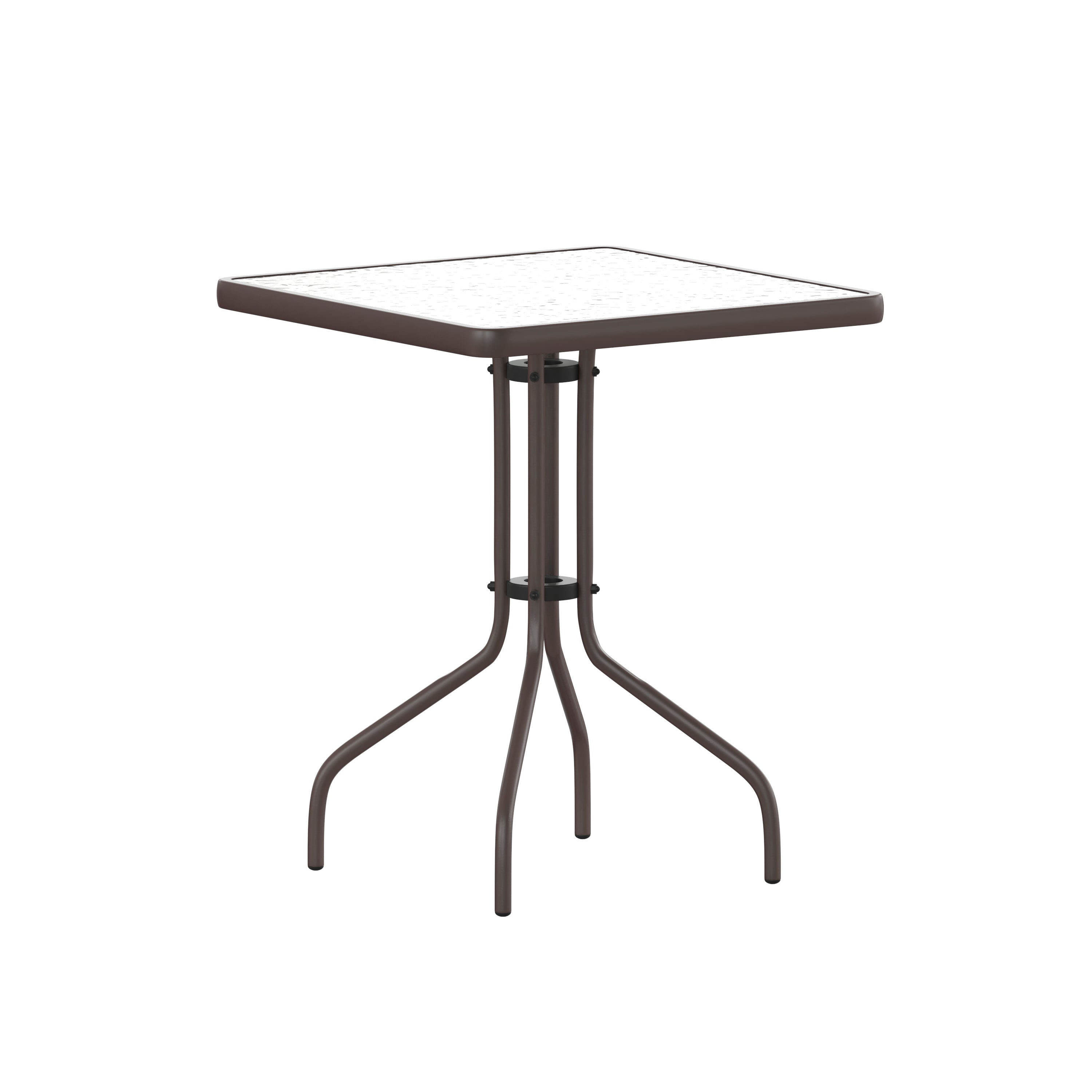 Barker 23.5'' Bronze Square Tempered Glass Metal Table