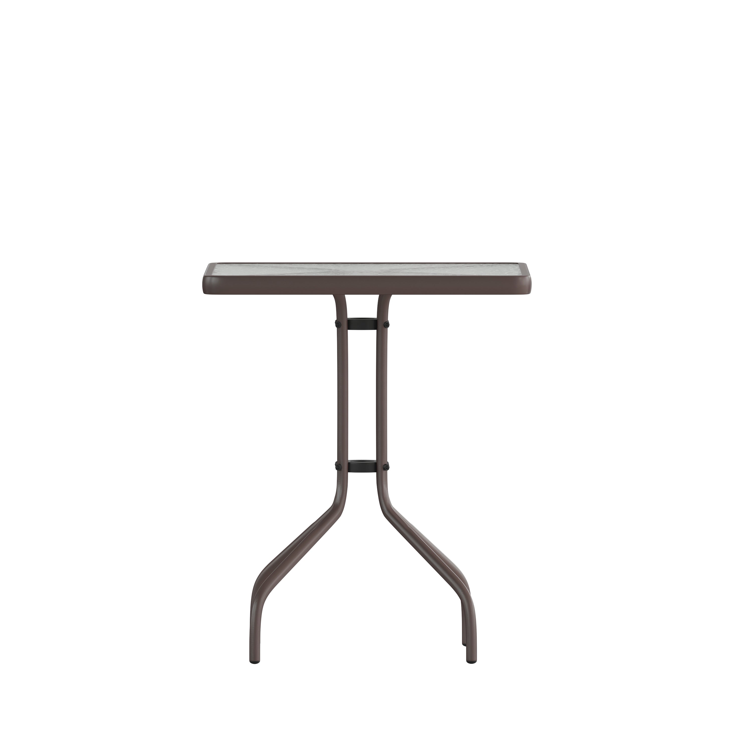 Barker 23.5'' Bronze Square Tempered Glass Metal Table