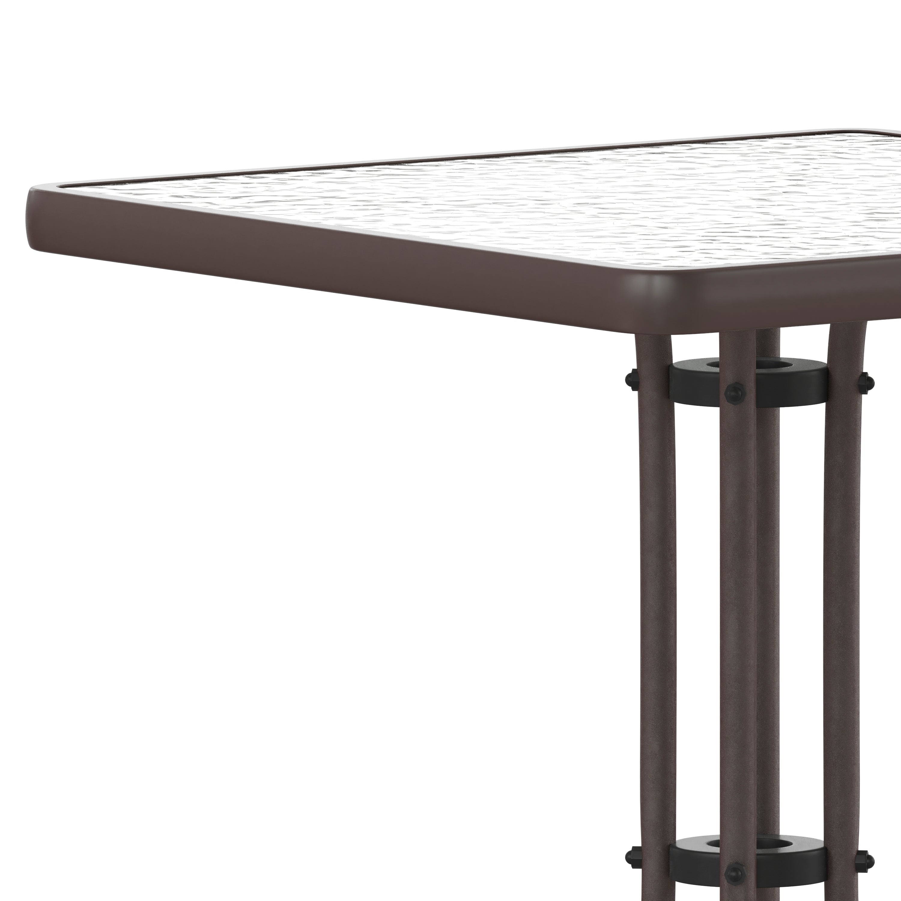Barker 23.5'' Bronze Square Tempered Glass Metal Table