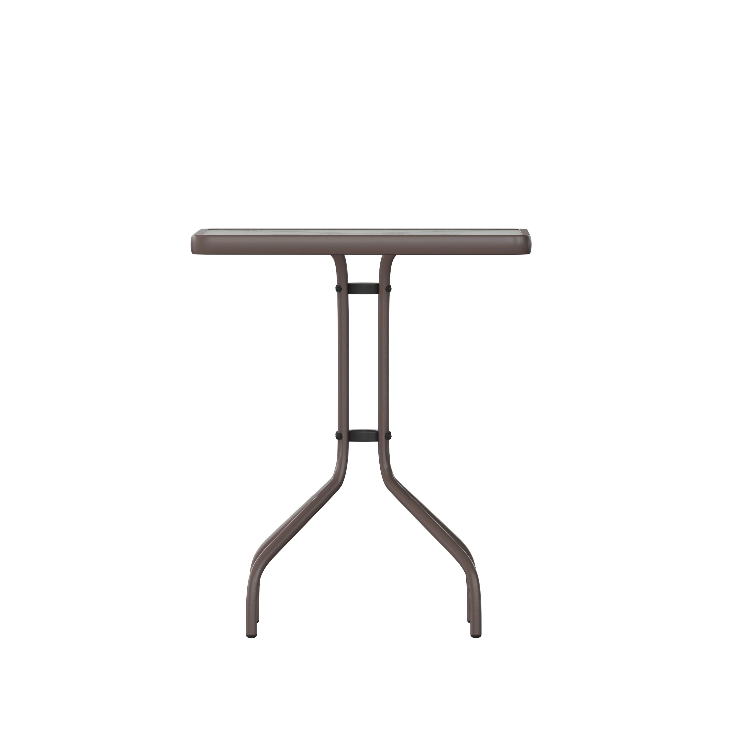 Barker 23.5'' Bronze Square Tempered Glass Metal Table