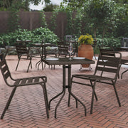 Barker 23.5'' Bronze Square Tempered Glass Metal Table