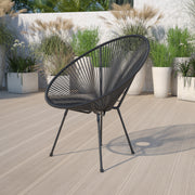 Valencia Oval Comfort Series Take Ten Black Papasan Lounge Chair