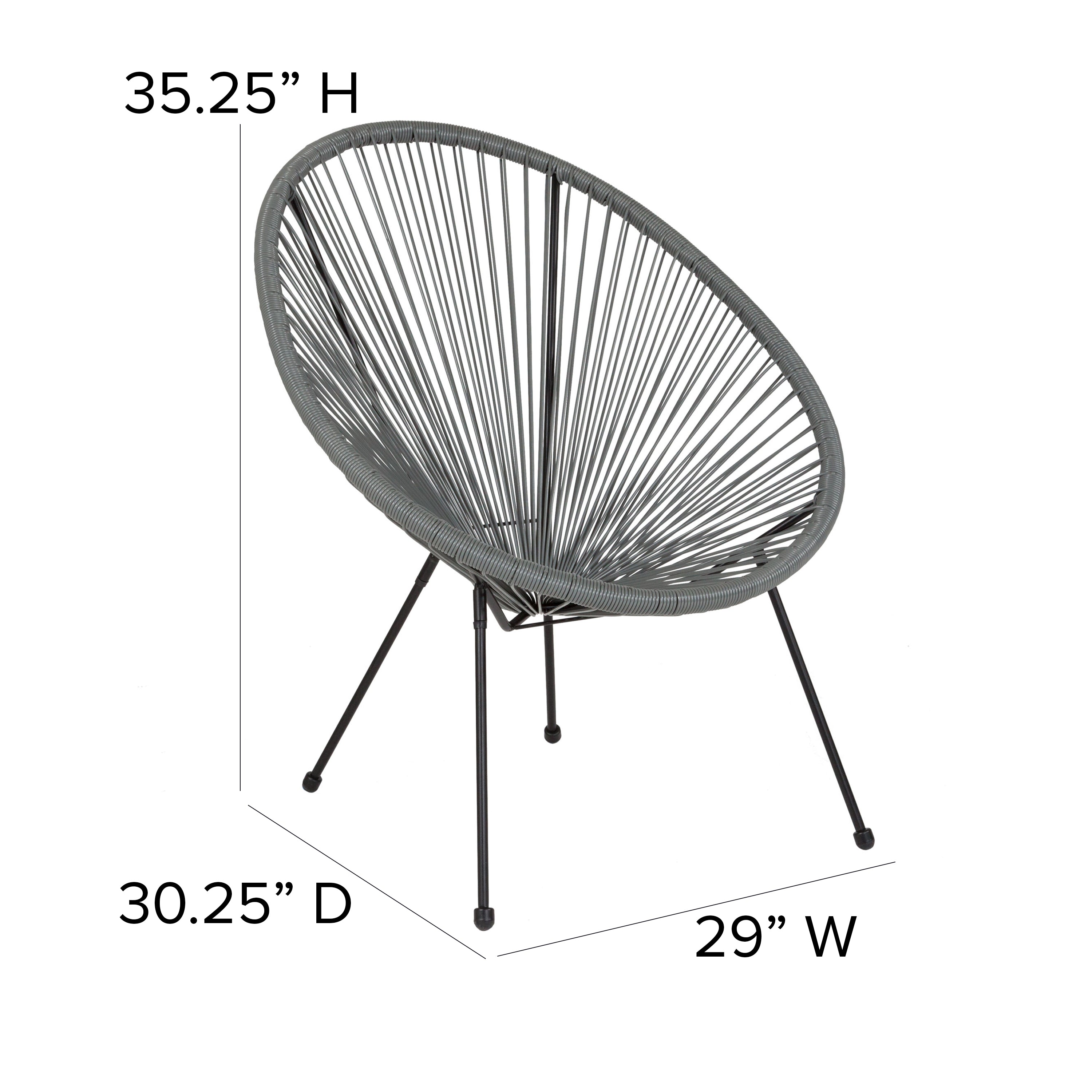 Valencia Oval Comfort Series Take Ten Grey Papasan Lounge Chair