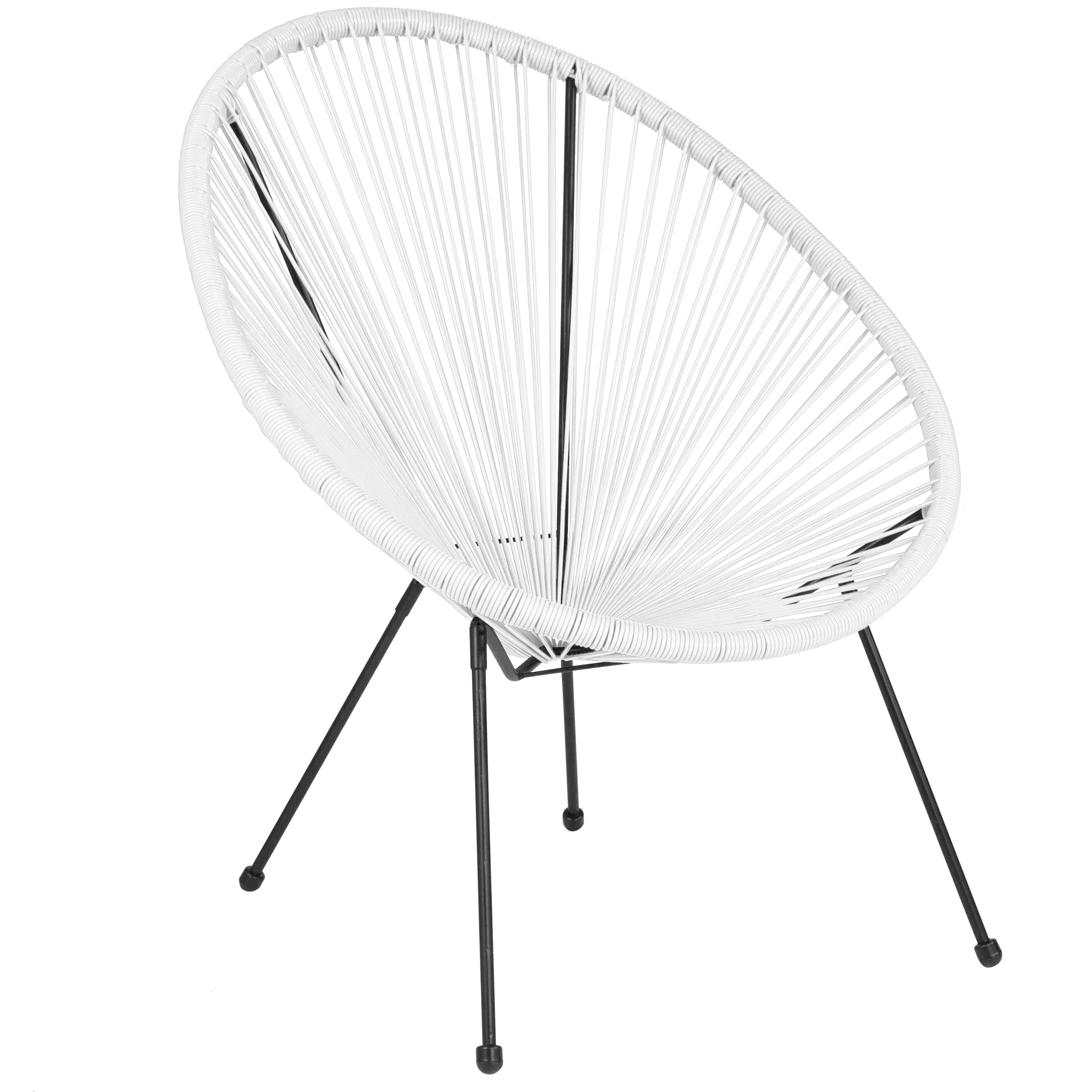 Valencia Oval Comfort Series Take Ten White Papasan Lounge Chair