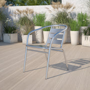 Lila Heavy Duty Commercial Aluminum Indoor-Outdoor Restaurant Stack Chair with Triple Slat Back