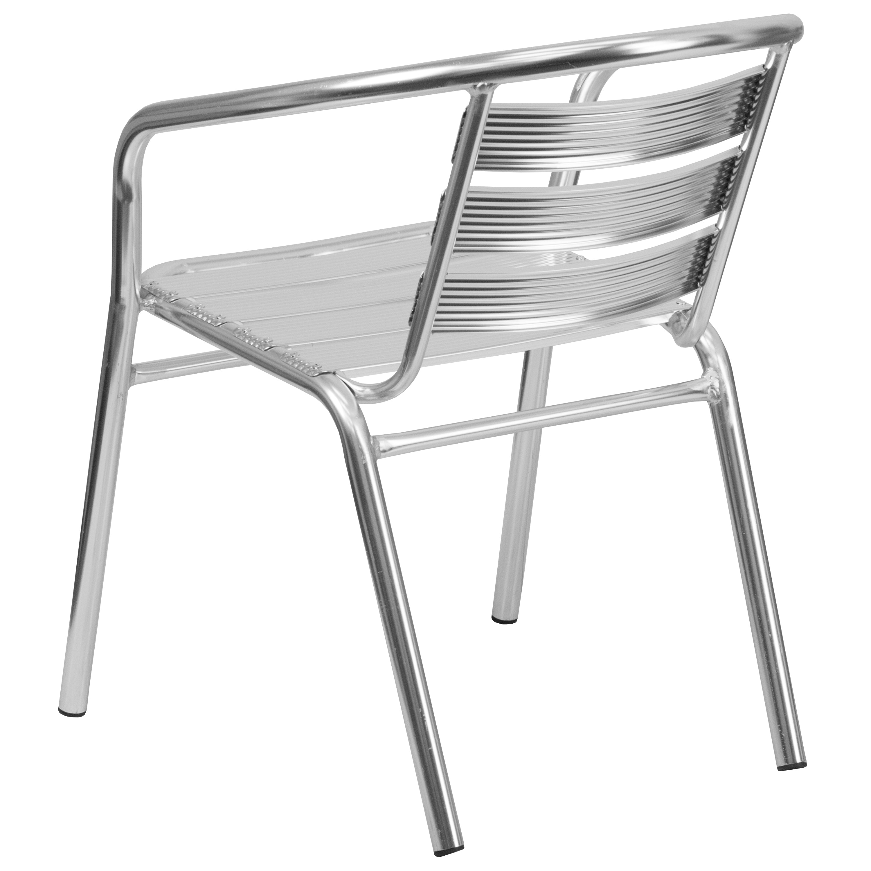 Lila Heavy Duty Commercial Aluminum Indoor-Outdoor Restaurant Stack Chair with Triple Slat Back