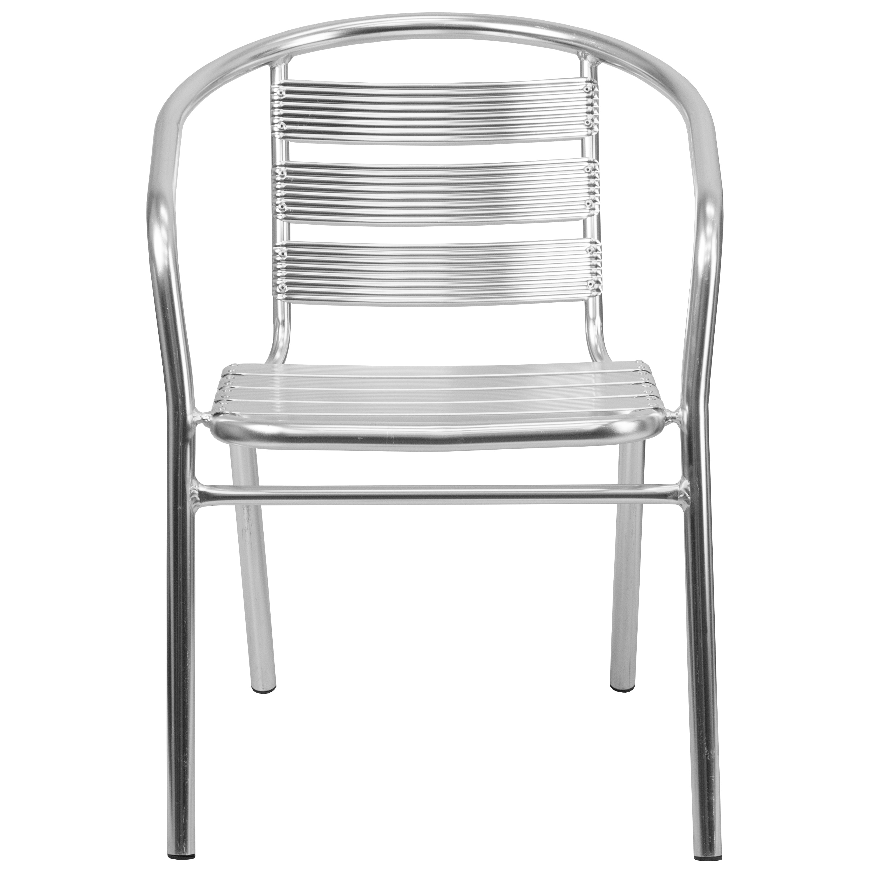 Lila Heavy Duty Commercial Aluminum Indoor-Outdoor Restaurant Stack Chair with Triple Slat Back