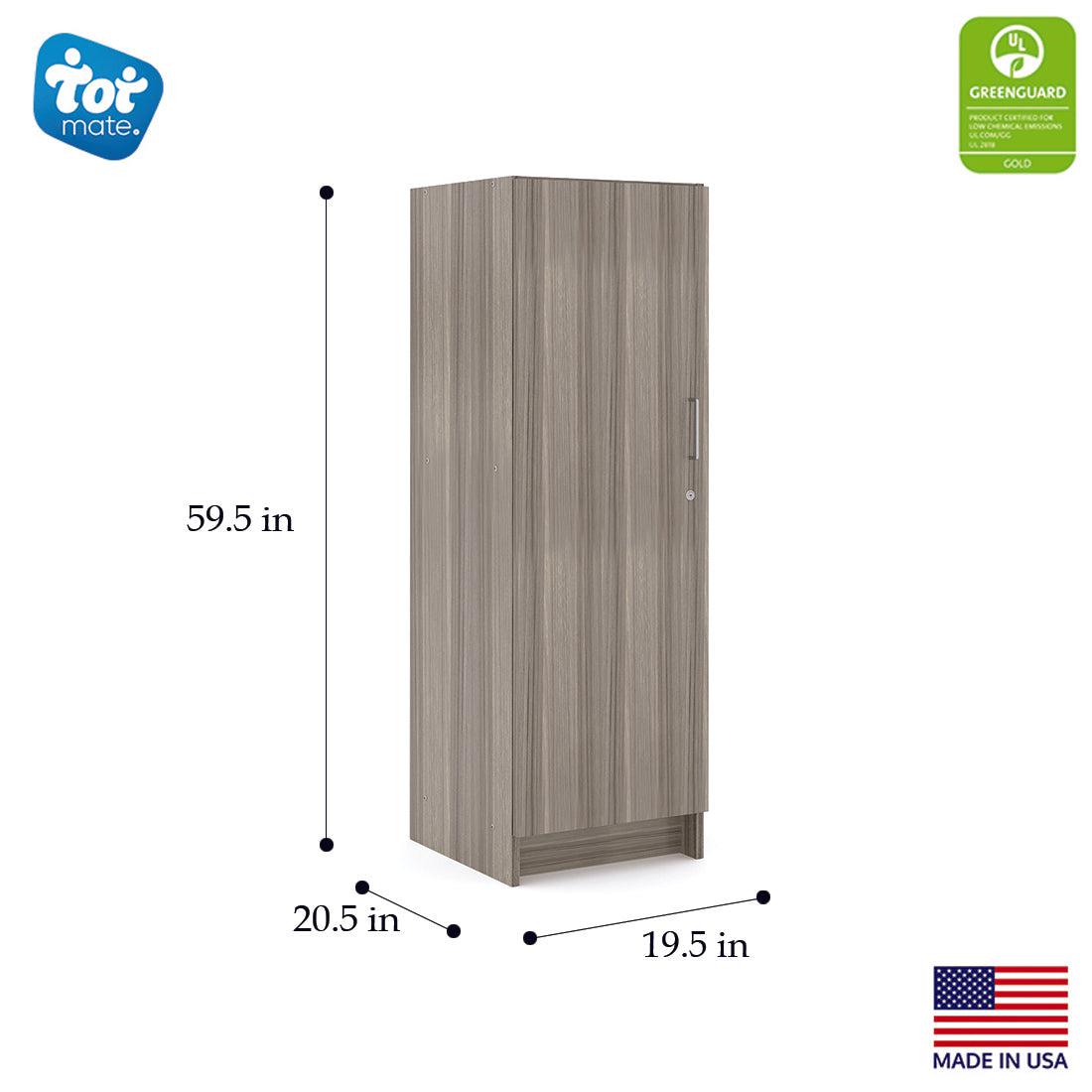 Single-Door Tall Cabinet, Assembled, Shadow Elm Gray, 59.5"H x 19.5"W x 20.5"D
