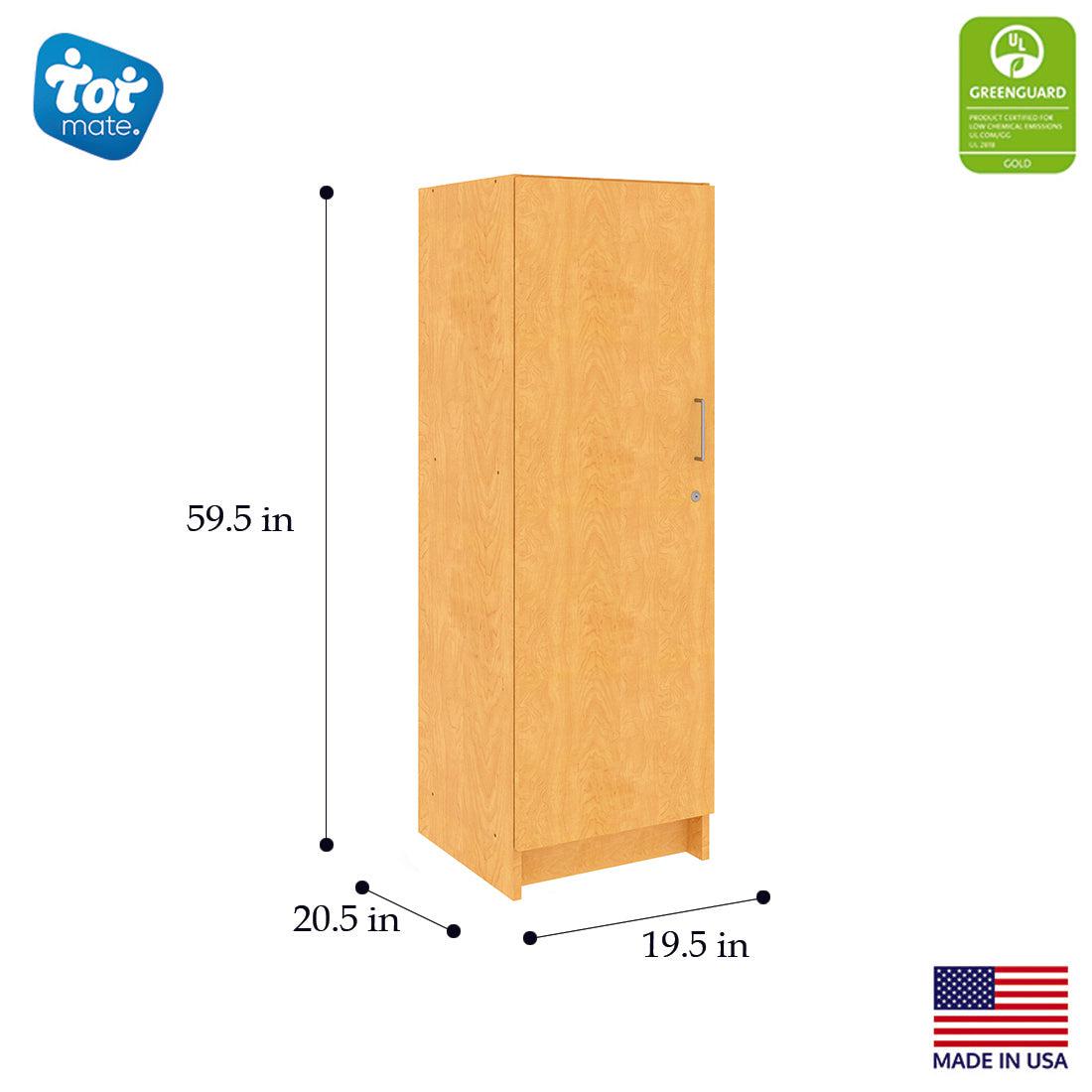 Single-Door Tall Cabinet, Ready-To-Assemble, Maple/Maple, 59.5"H x 19.5"W x 20.5"D