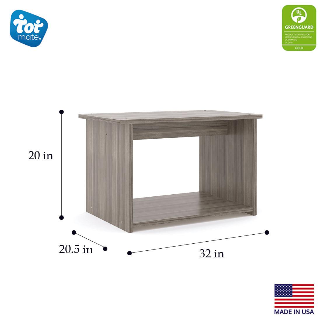 Preschool Play Center, Ready-To-Assemble, Shadow Elm Gray, 20"H x 32"W x 20.5"D