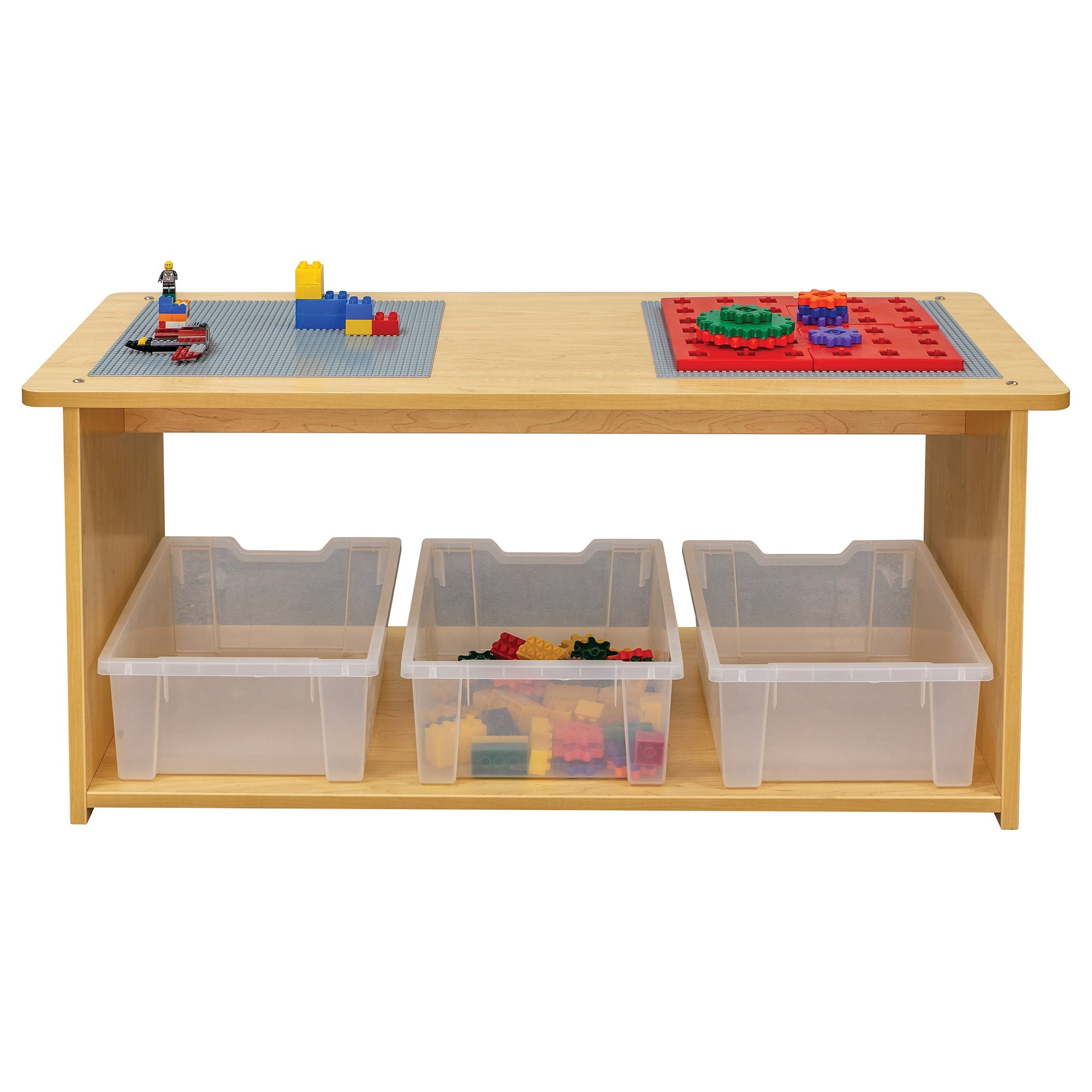 Preschool Play Center, Assembled, Maple/Maple, 20"H x 45.5"W x 20.5"D