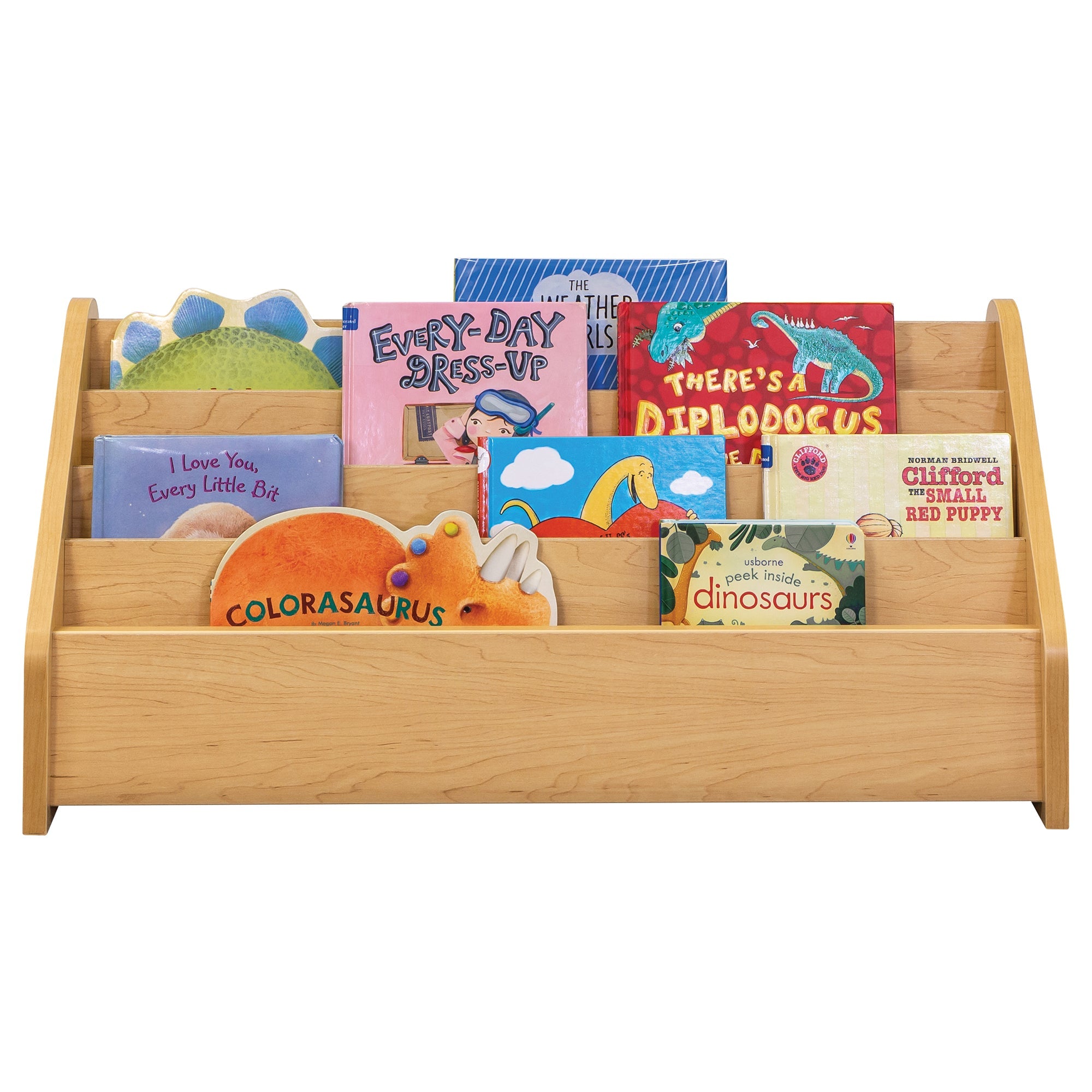 Book Display, Assembled, Maple/Maple, 15.5"H x 32.5"W x 14"D