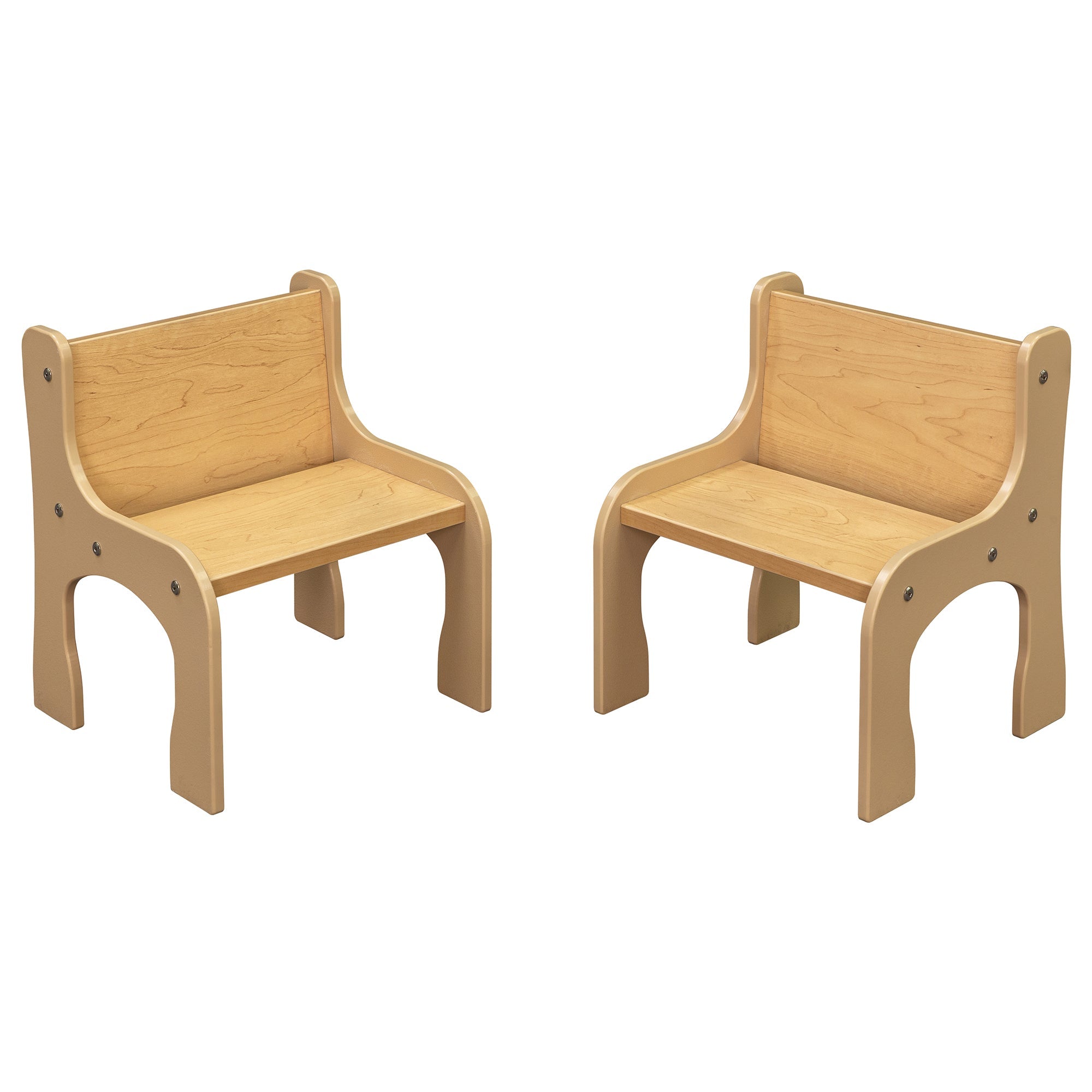 8" Activity Chair, Assembled, Beige/Maple, 15"H x 13"W x 12.5"D