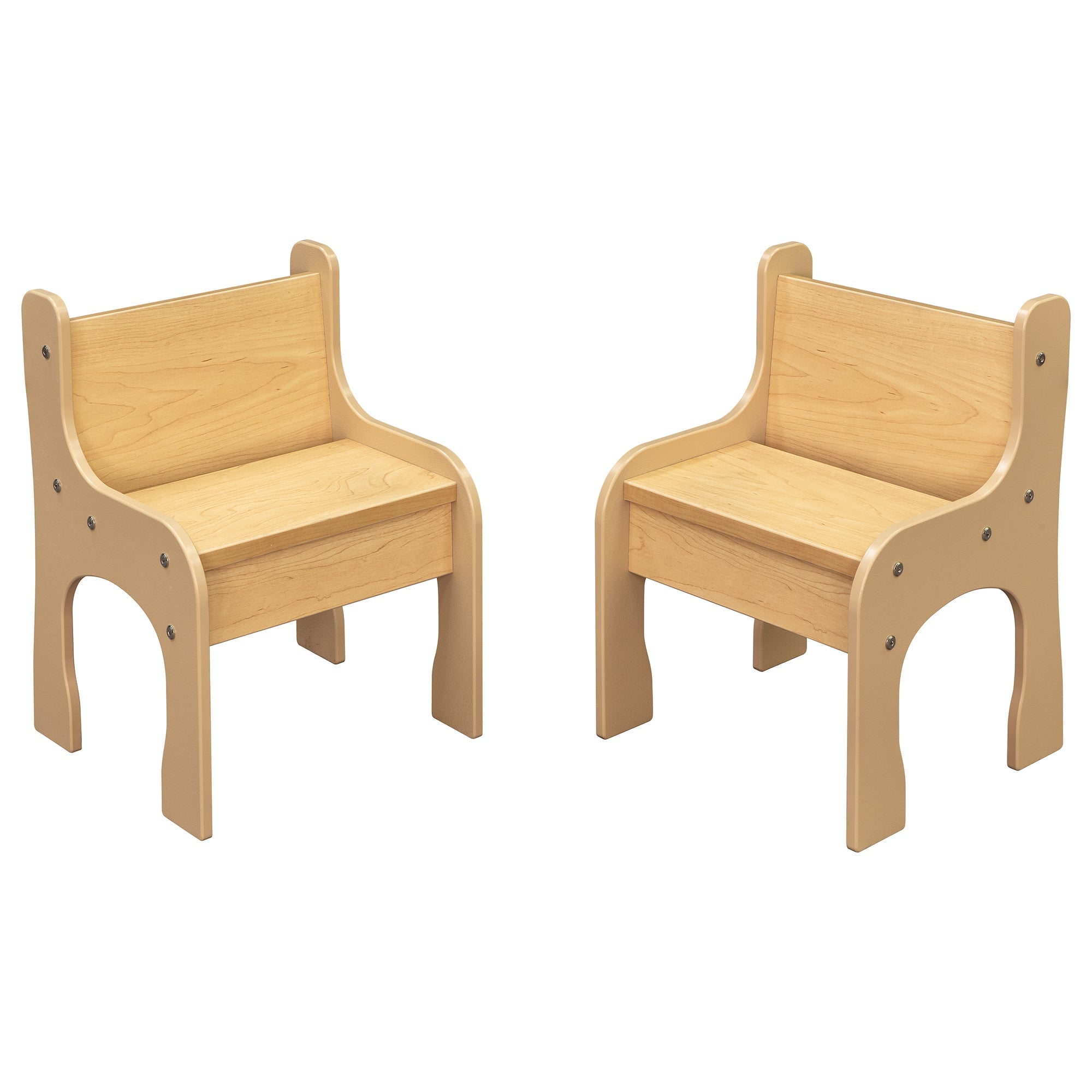 10" Activity Chair, Assembled, Beige/Maple, 18"H x 13"W x 12.5"D