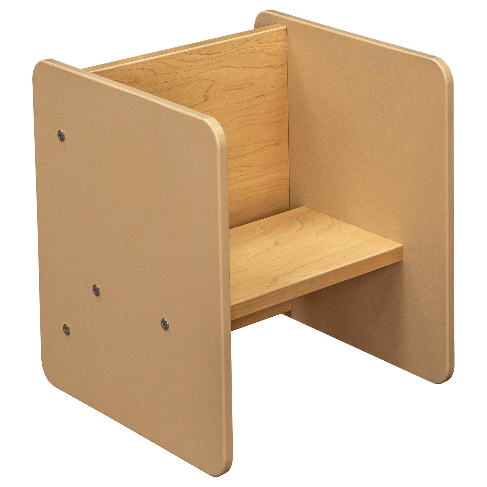 Activity Cube, Ready-To-Assemble, Beige/Maple, 15"H x 13"W x 14"D