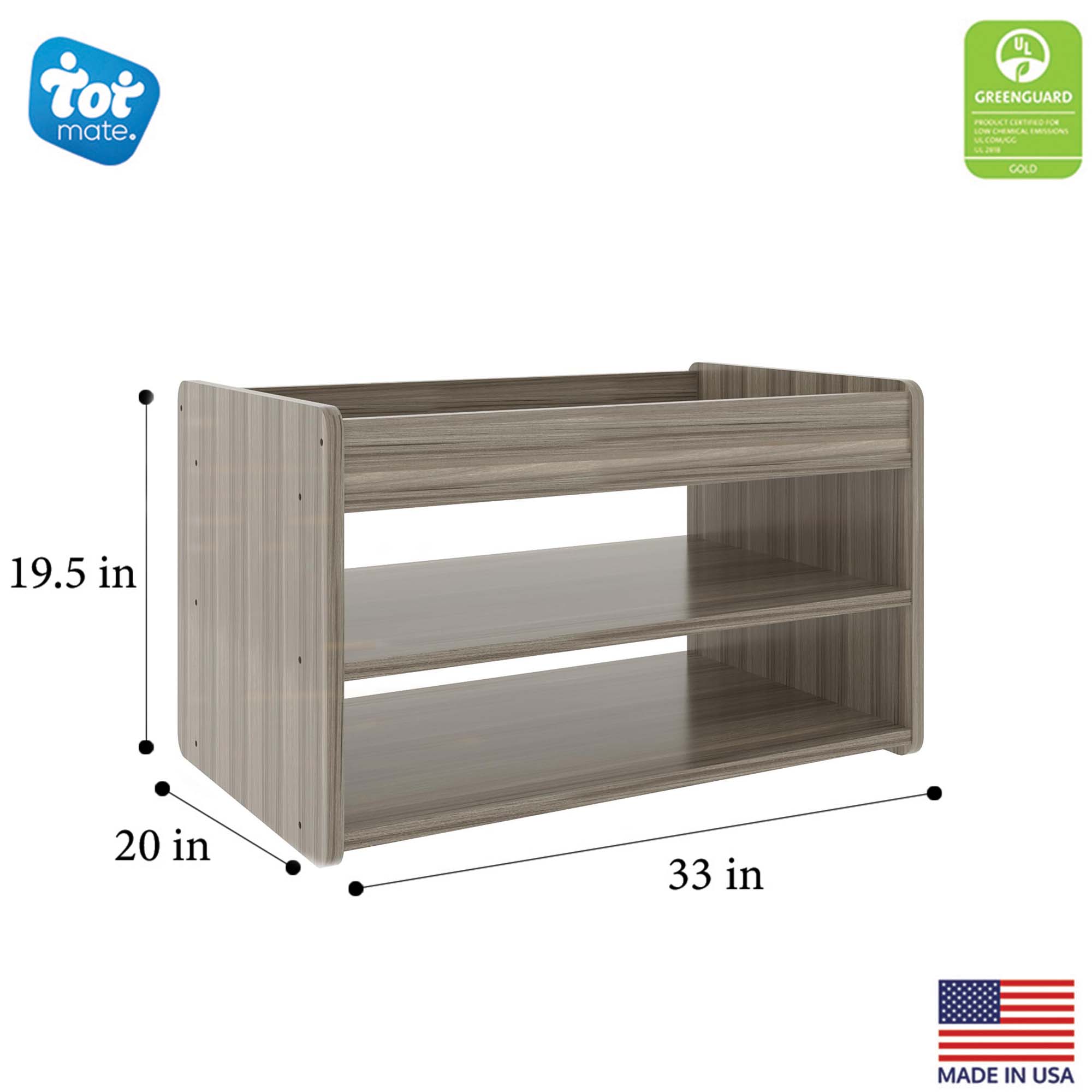 Toddler Play Center, Ready-To-Assemble, Shadow Elm Gray, 19.5"H x 33"W x 20"D