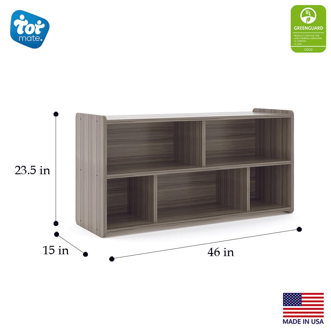 Toddler Compartment Storage, Assembled, Shadow Elm Gray, 23.5"H x 46"W x 15"D