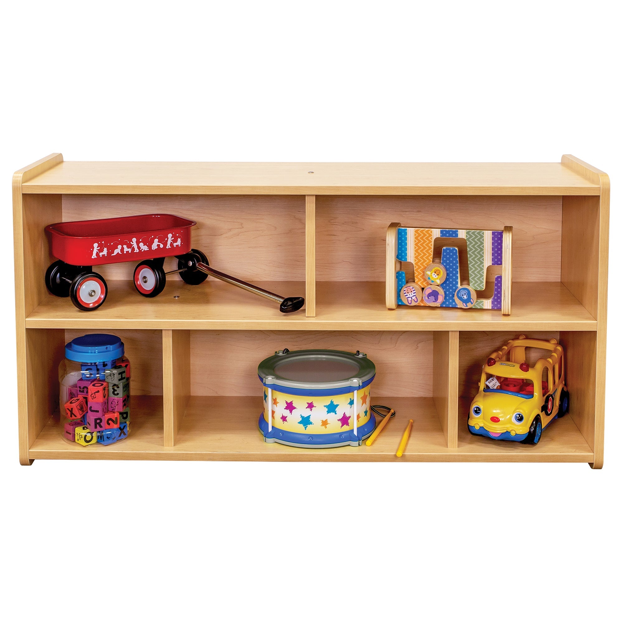 Toddler Compartment Storage, Assembled, Maple/Maple, 23.5"H x 46"W x 15"D