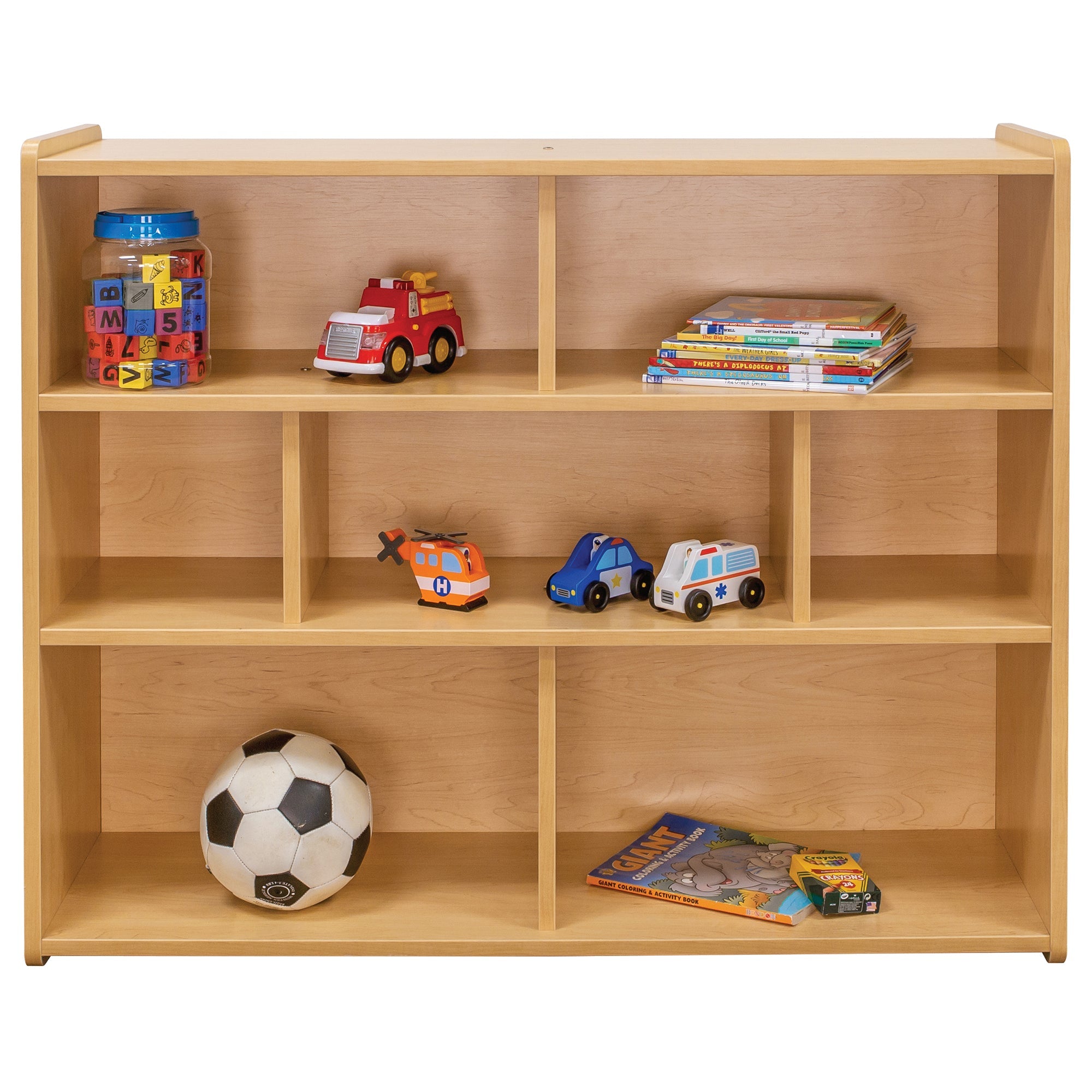 School Age Compartment Storage, Assembled, Maple/Maple, 23.5"H x 46"W x 15"D