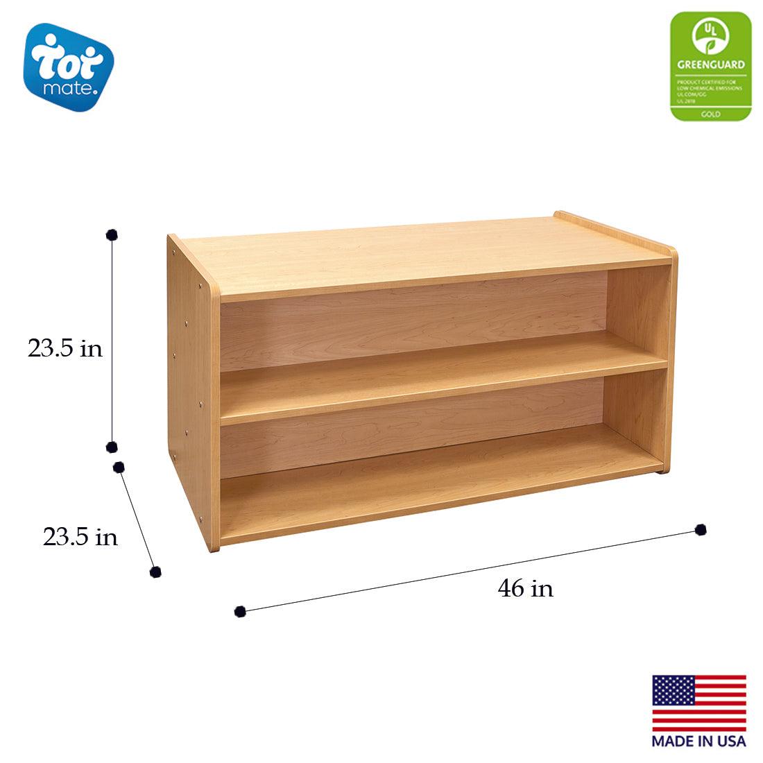 Toddler Shelf Storage, Assembled, Maple/Maple, 23.5"H x 46"W x 23.5"D