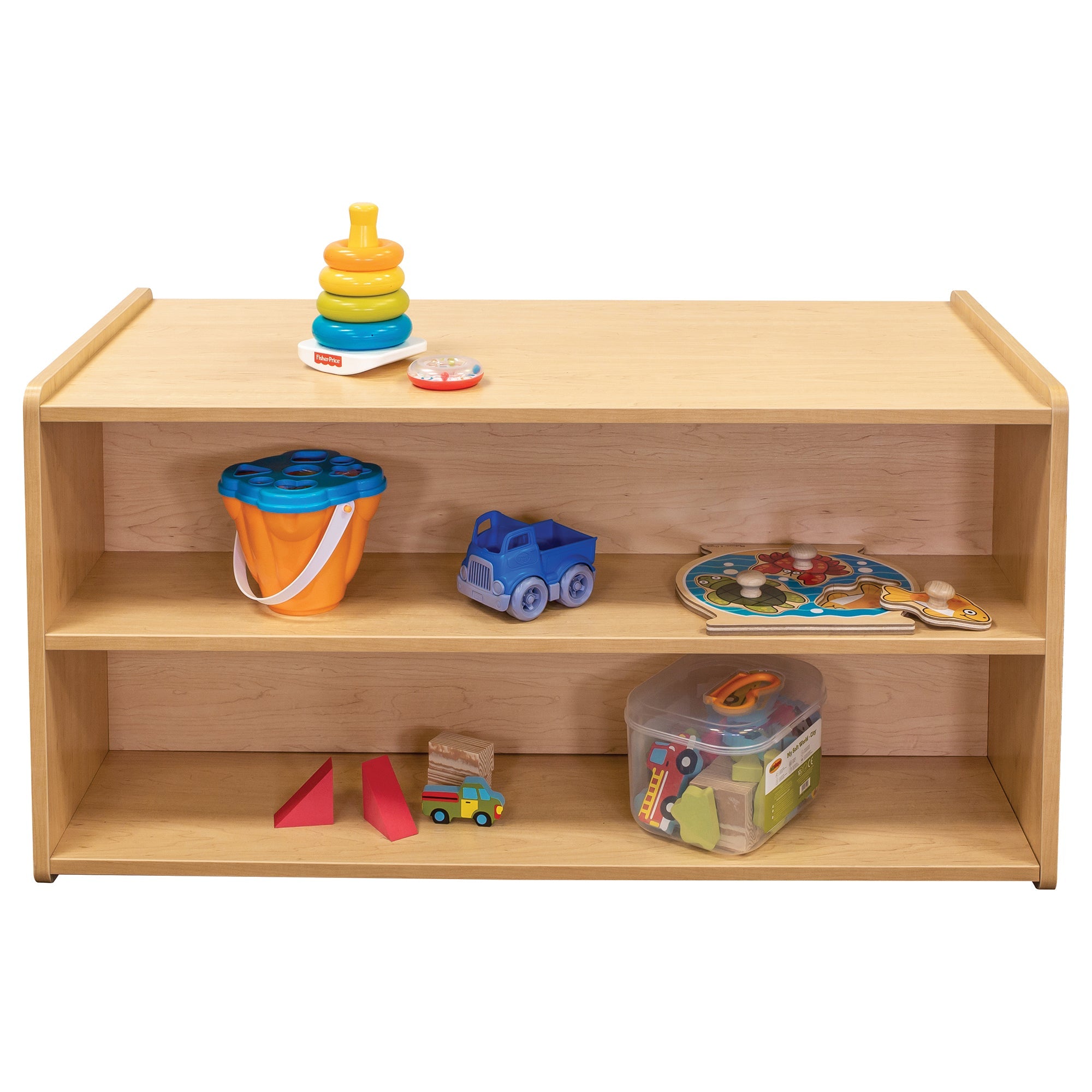 Toddler Shelf Storage, Ready-To-Assemble, Maple/Maple, 23.5"H x 46"W x 23.5"D