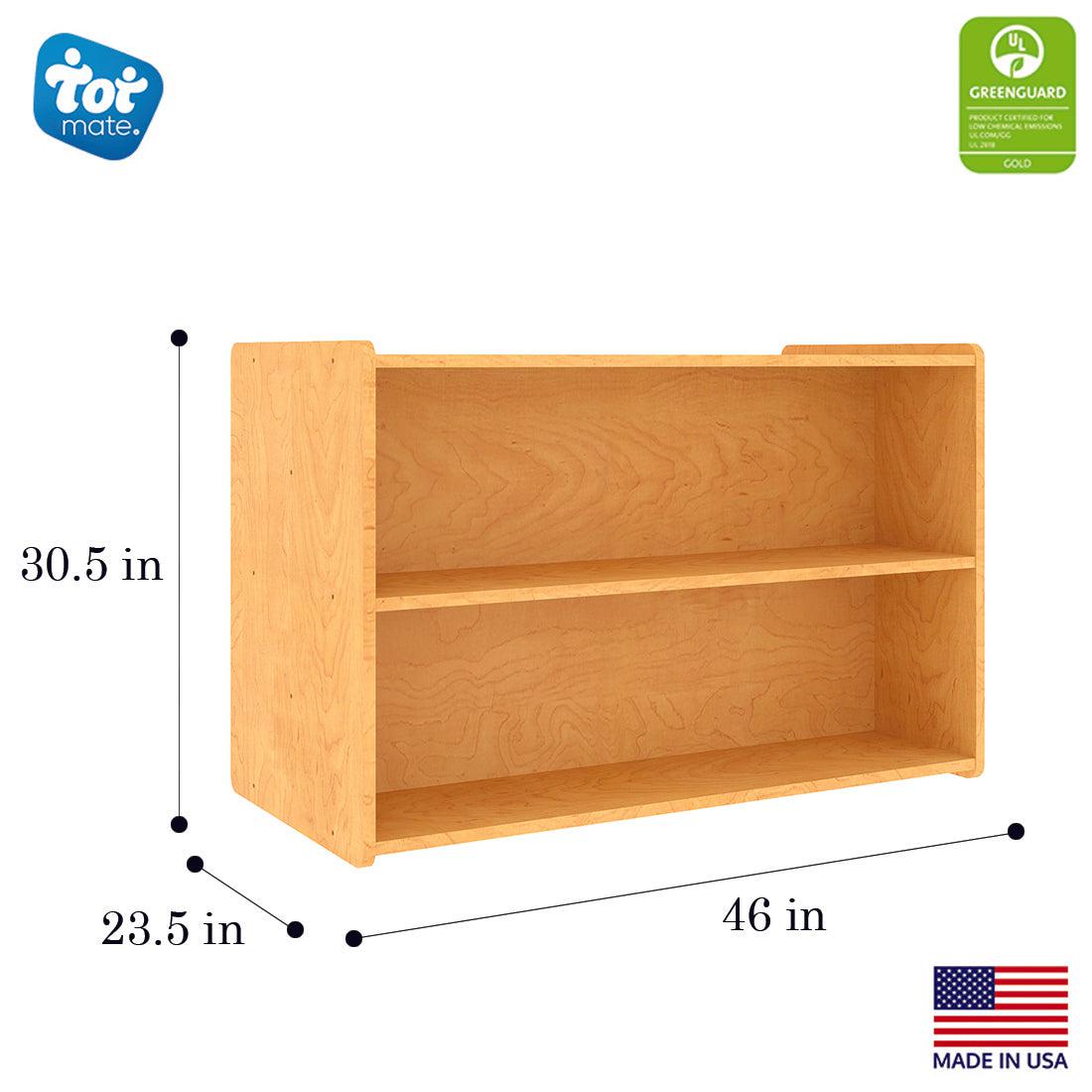 Preschool Shelf Storage, Assembled, Maple/Maple, 30.5"H x 46"W x 23.5"D