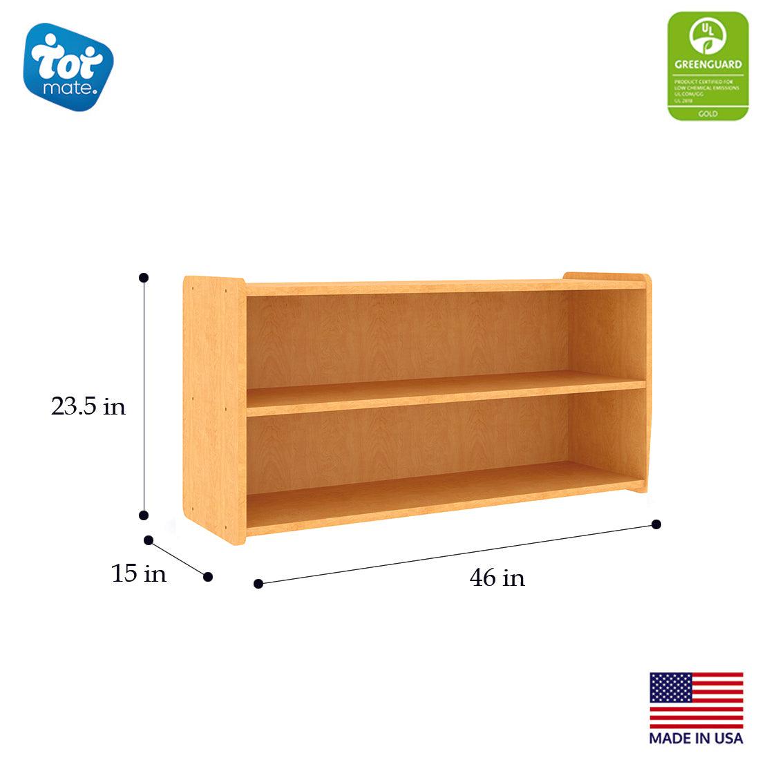 Toddler Shelf Storage, Ready-To-Assemble, Maple/Maple, 23.5"H x 46"W x 15"D