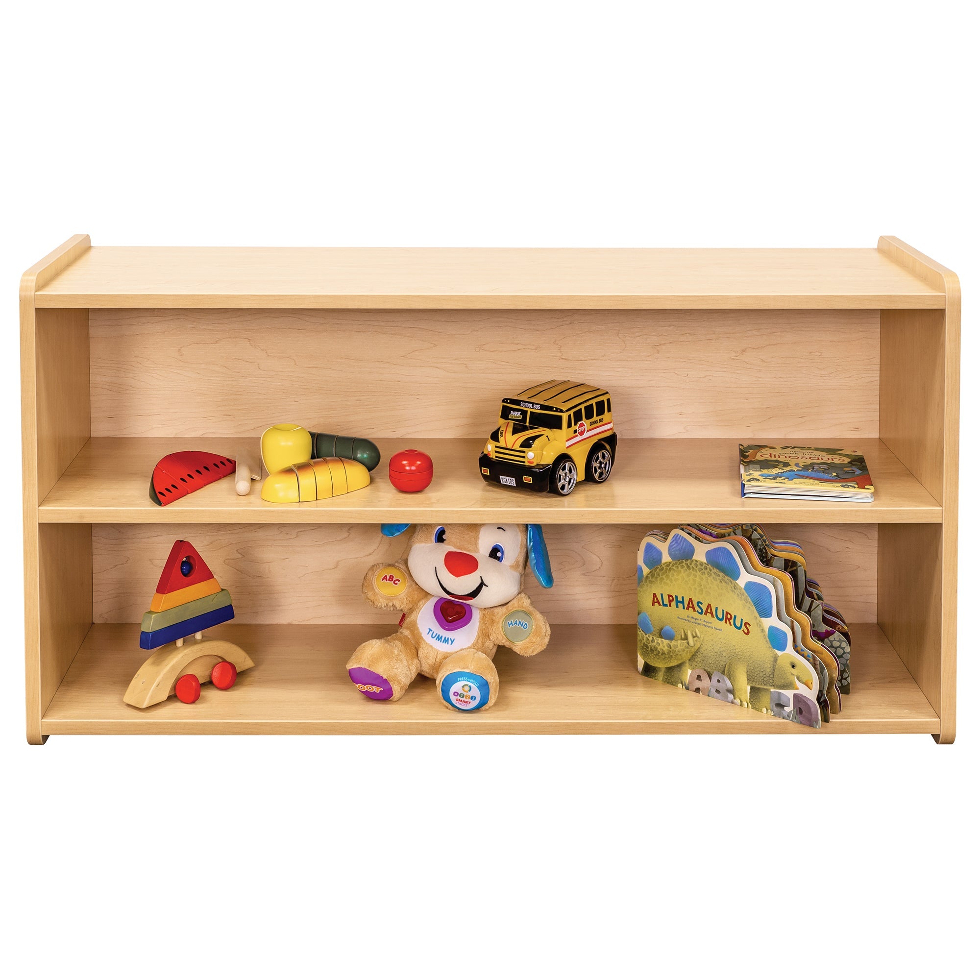 Toddler Shelf Storage, Ready-To-Assemble, Maple/Maple, 23.5"H x 46"W x 15"D