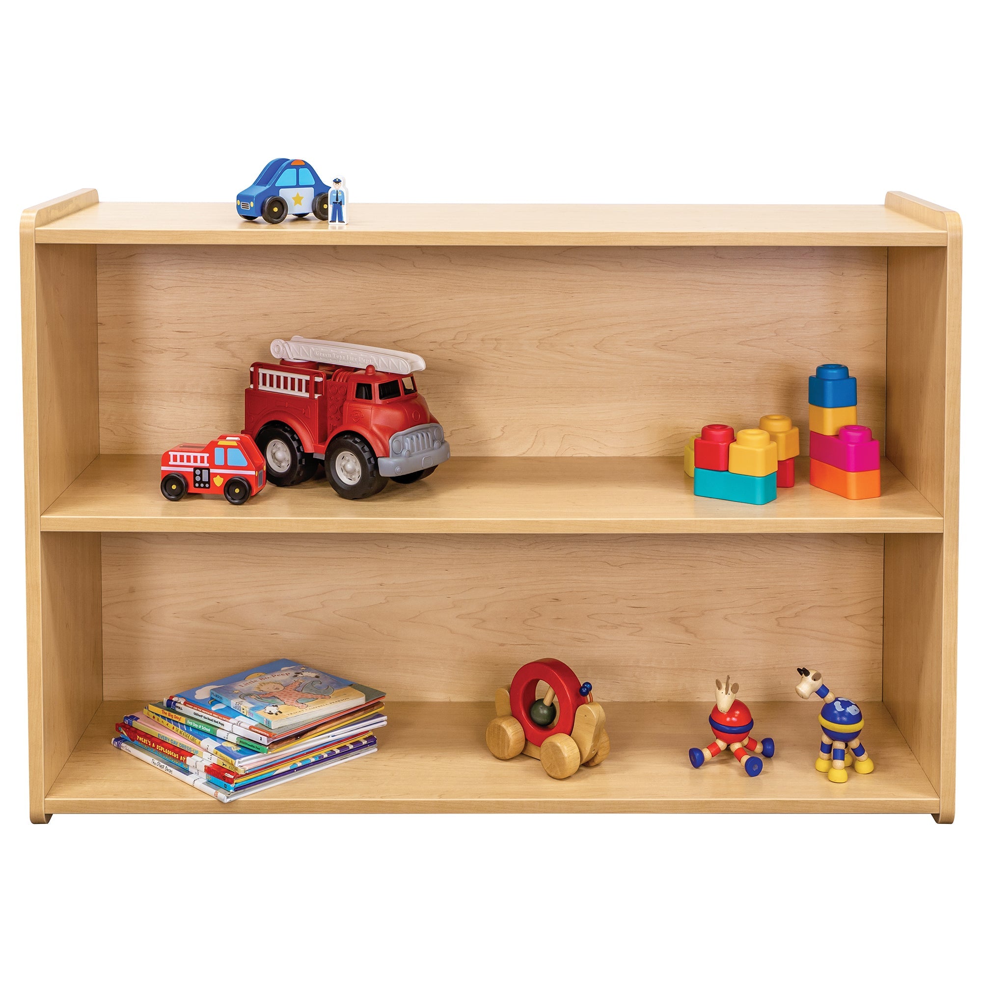 Preschool Shelf Storage, Ready-To-Assemble, Maple/Maple, 30.5"H x 46"W x 15"D