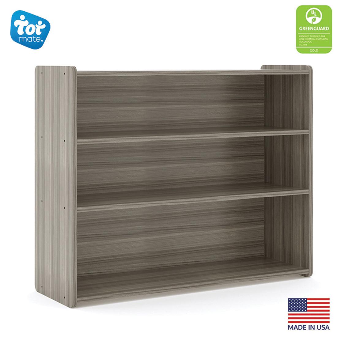 School Age Shelf Storage, Ready-To-Assemble, Shadow Elm Gray, 37.5"H x 46"W x 15"D