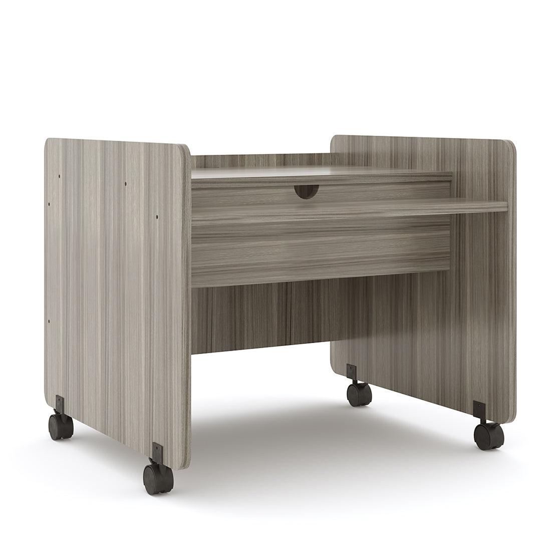 Mobile Desk, Assembled, Shadow Elm Gray, 26"H x 30"W x 27.5"D