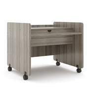 Mobile Desk, Assembled, Shadow Elm Gray, 26"H x 30"W x 27.5"D