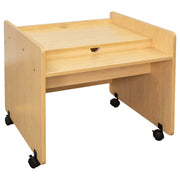 Mobile Desk, Assembled, Maple/Maple, 26"H x 30"W x 27.5"D