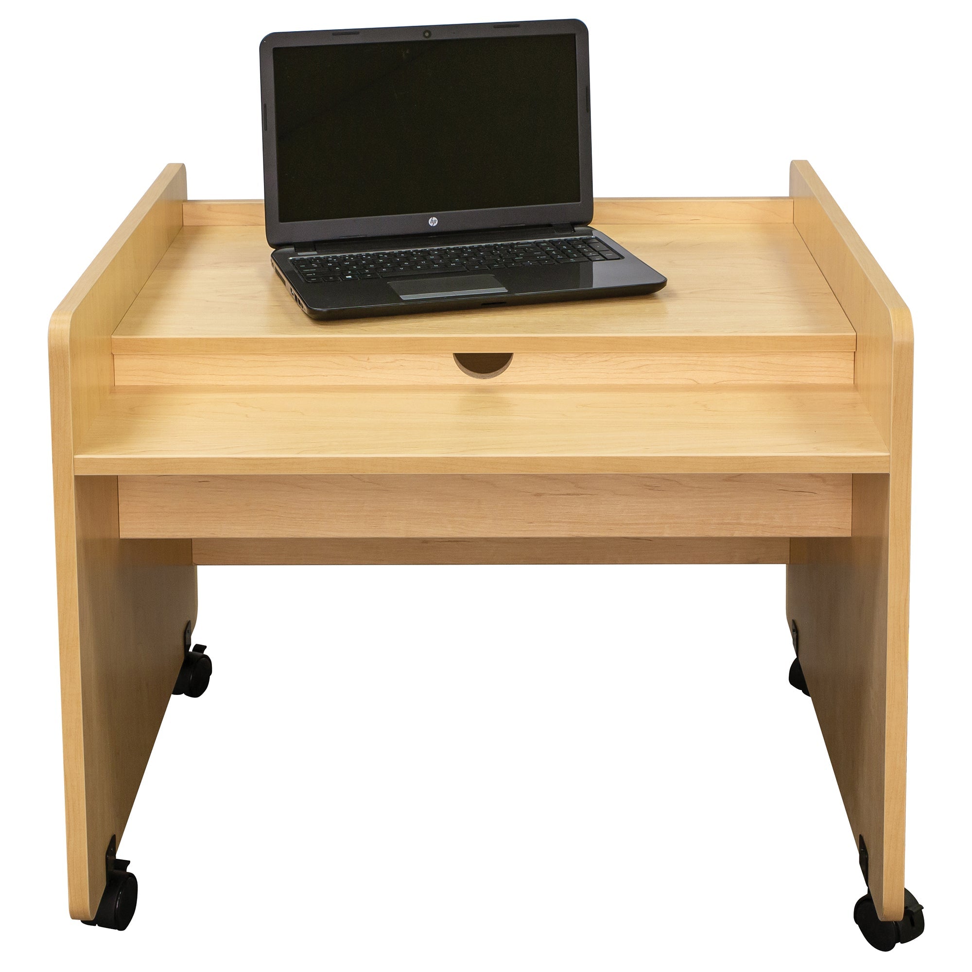 Mobile Desk, Ready-To-Assemble, Maple/Maple, 26"H x 30"W x 27.5"D