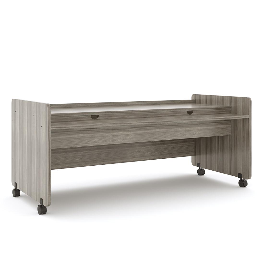 Mobile Desk, Ready-To-Assemble, Shadow Elm Gray, 26"H x 60"W x 27.5"D
