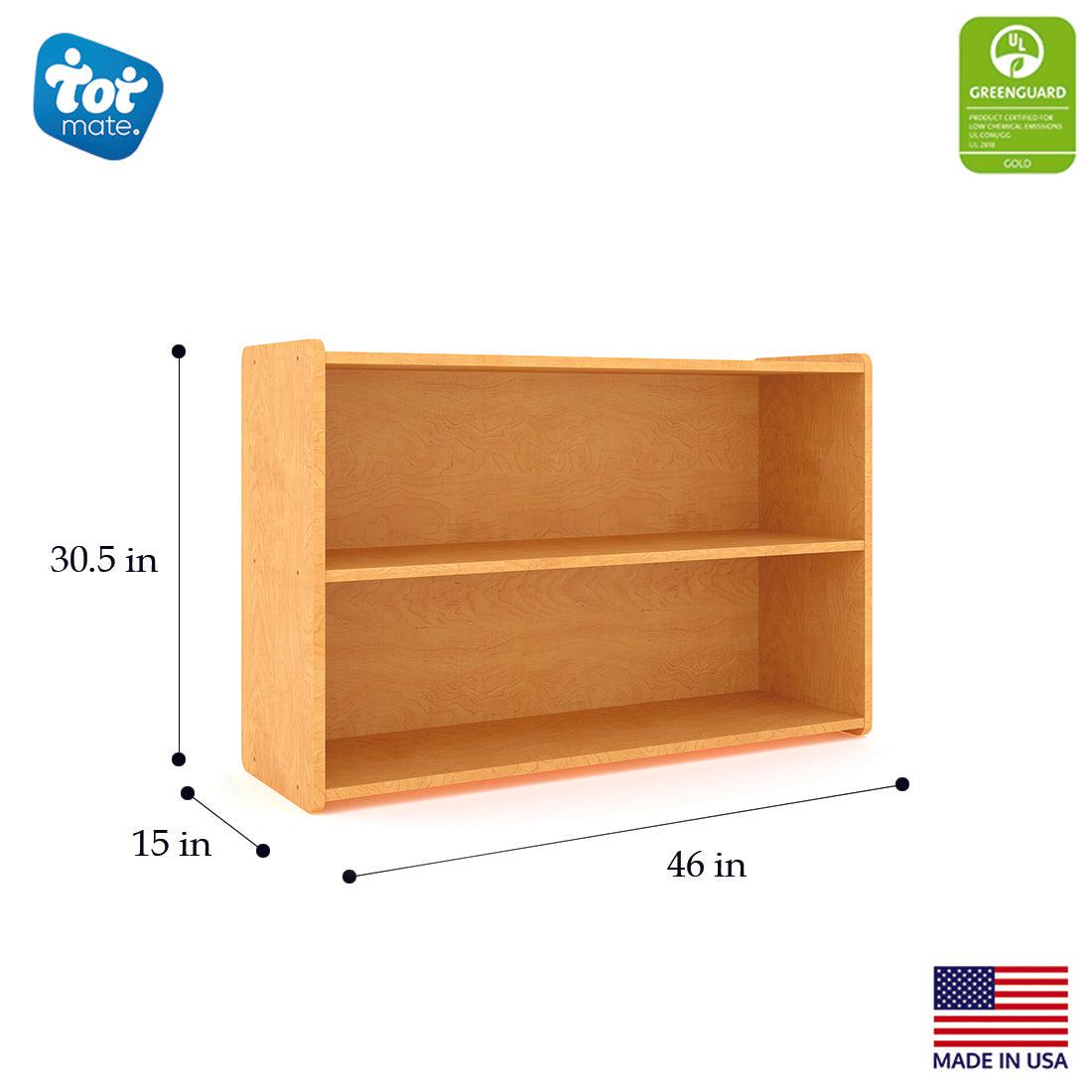 Preschool Shelf Storage, Ready-To-Assemble, Maple/Maple, 30.5"H x 46"W x 15"D